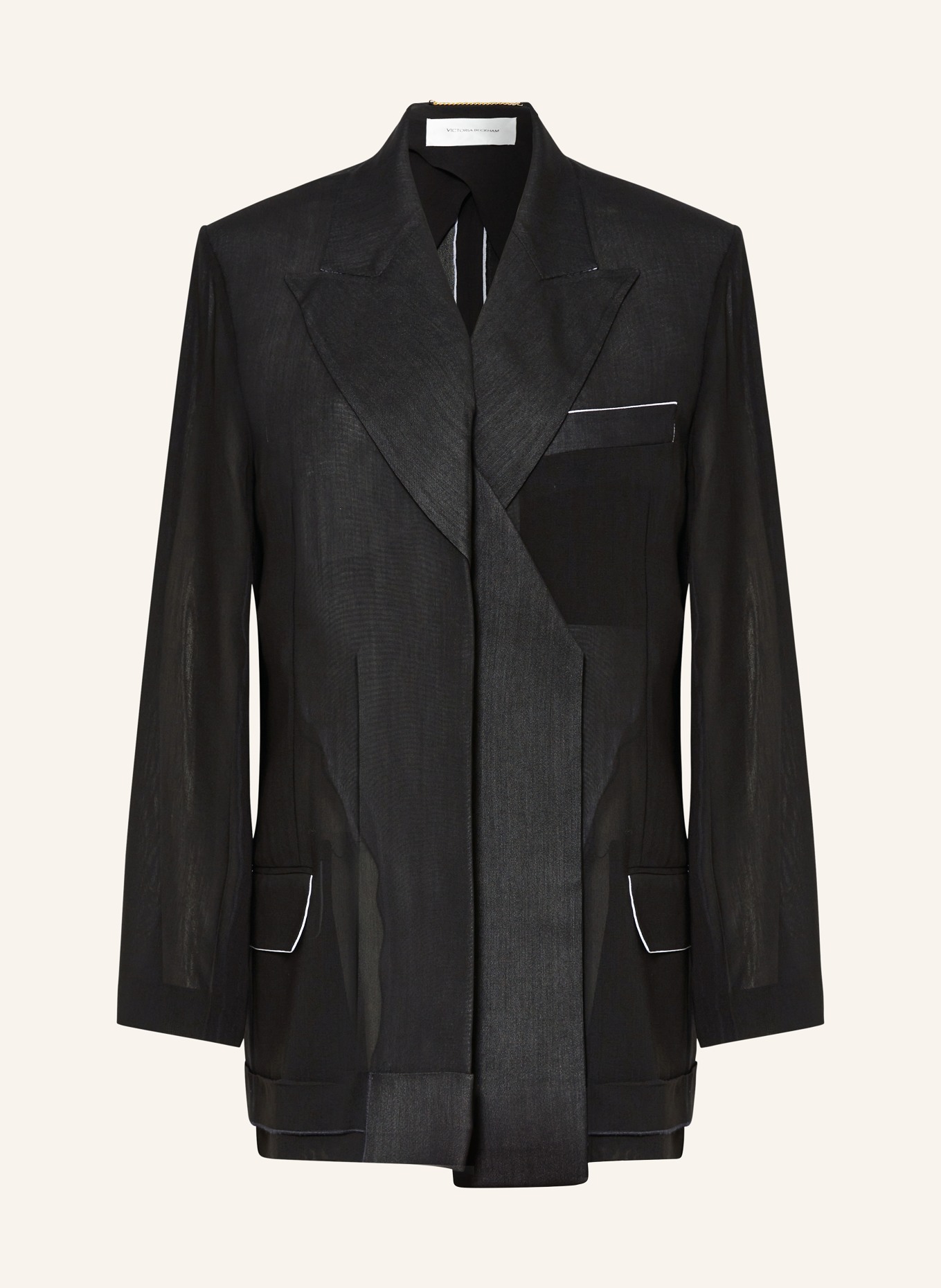 VICTORIABECKHAM Long blazer, Color: BLACK (Image 1)