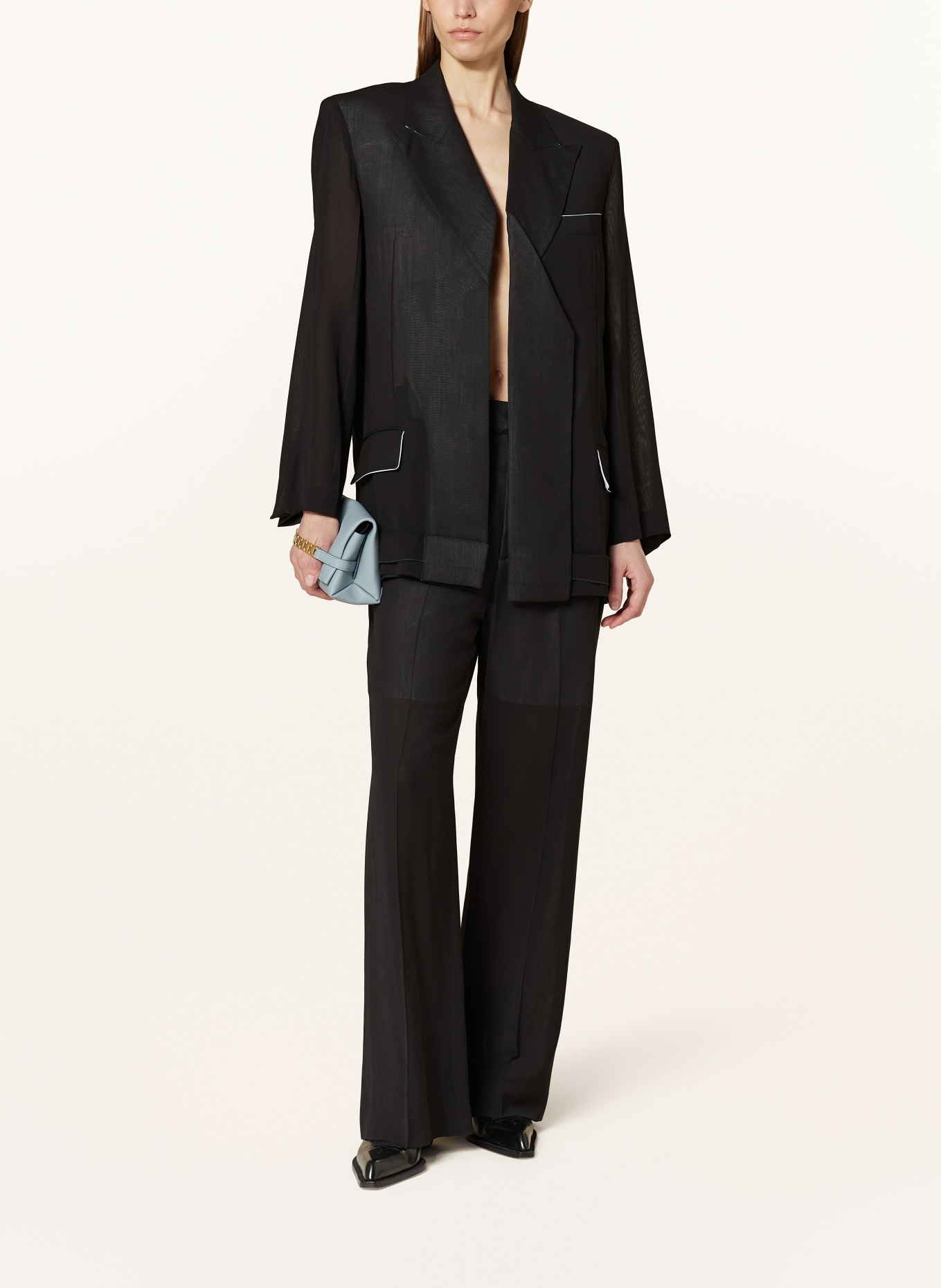 VICTORIABECKHAM Long blazer, Color: BLACK (Image 2)
