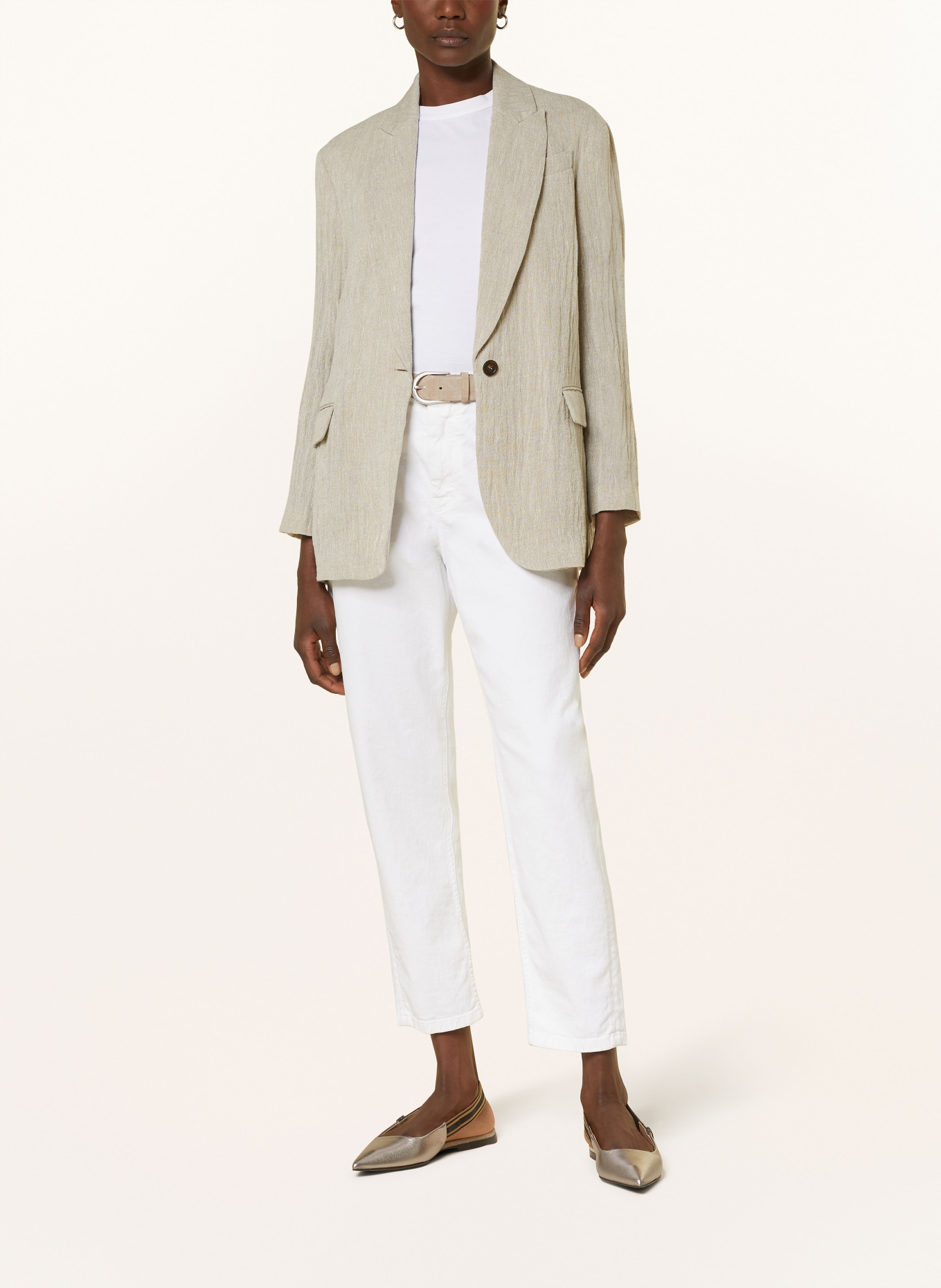 BRUNELLO CUCINELLI Linen blazer, Color: LIGHT GRAY (Image 2)
