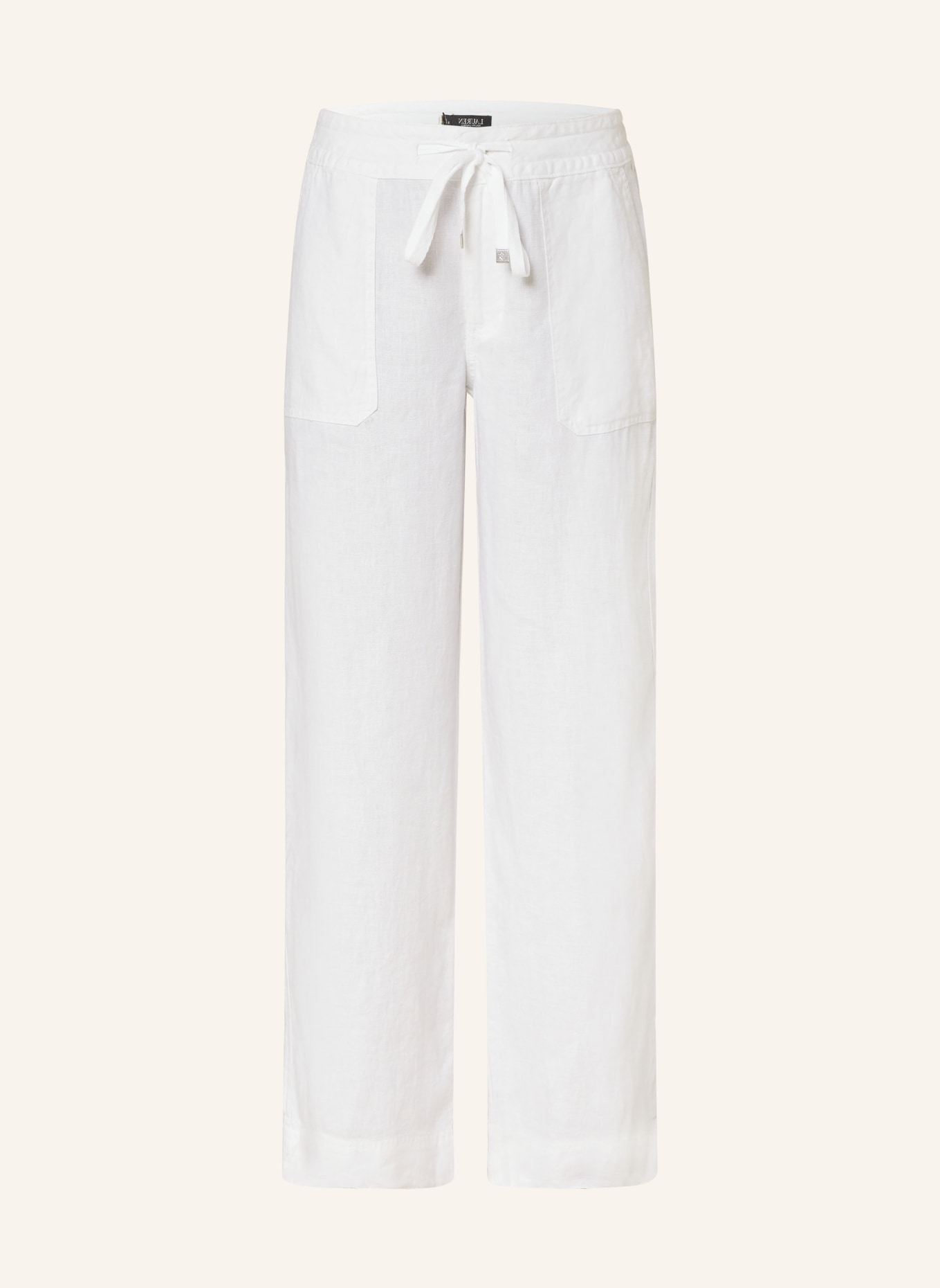 LAUREN RALPH LAUREN Linen trousers, Color: WHITE (Image 1)