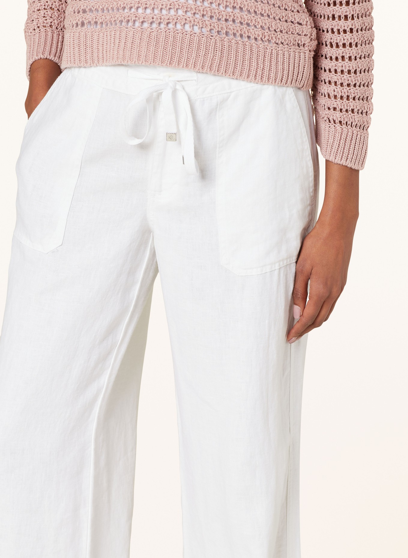 LAUREN RALPH LAUREN Linen trousers, Color: WHITE (Image 5)