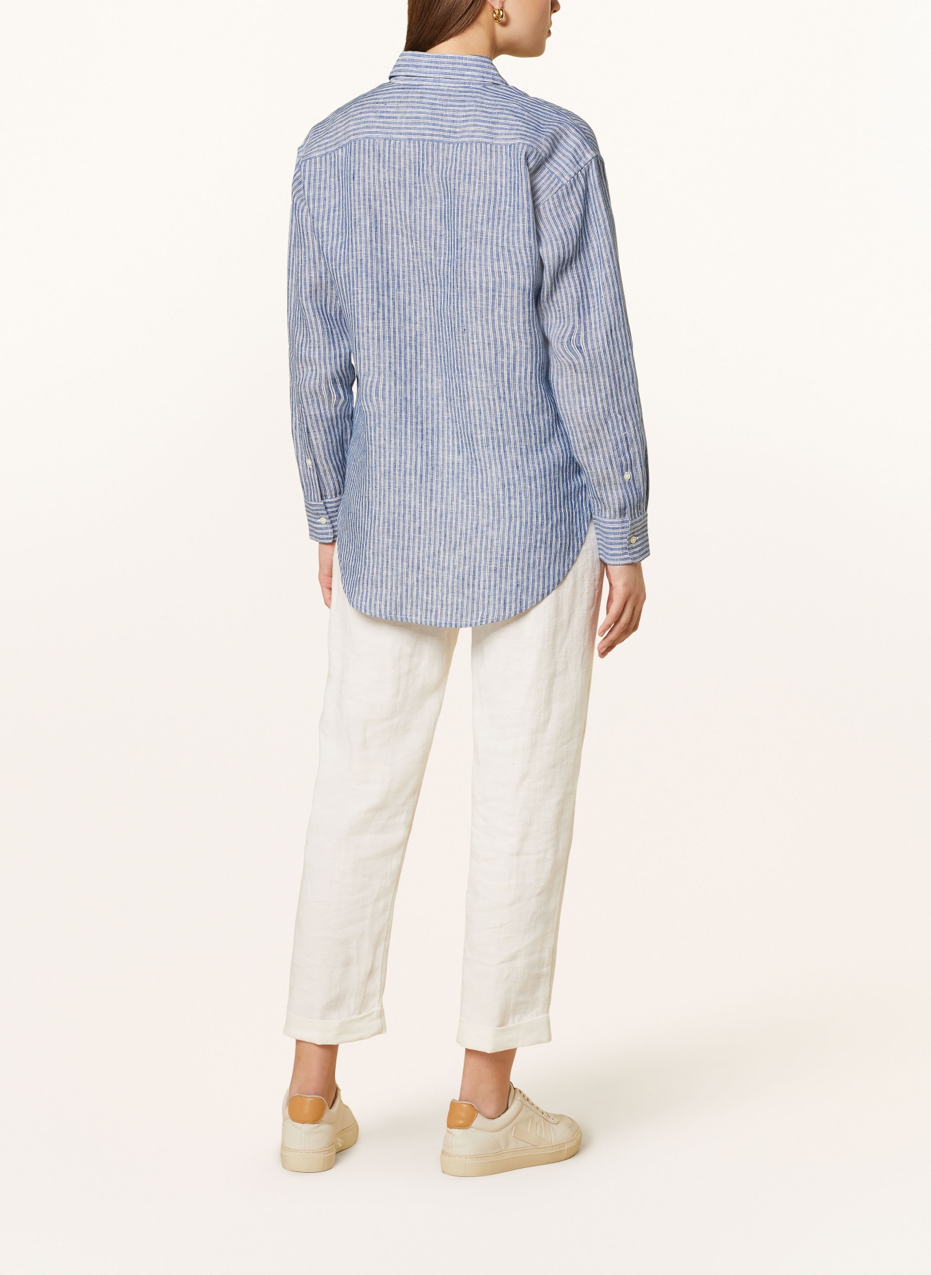 LAUREN RALPH LAUREN Shirt blouse made of linen, Color: BLUE/ WHITE (Image 3)
