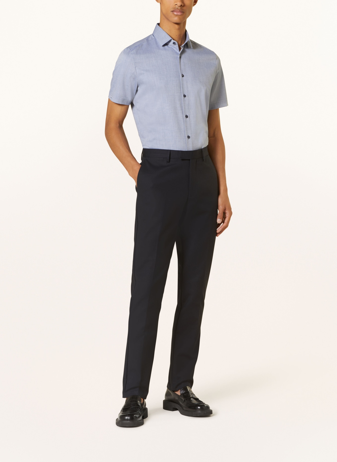 OLYMP Kurzarm-Hemd Level Five body fit: DUNKELBLAU