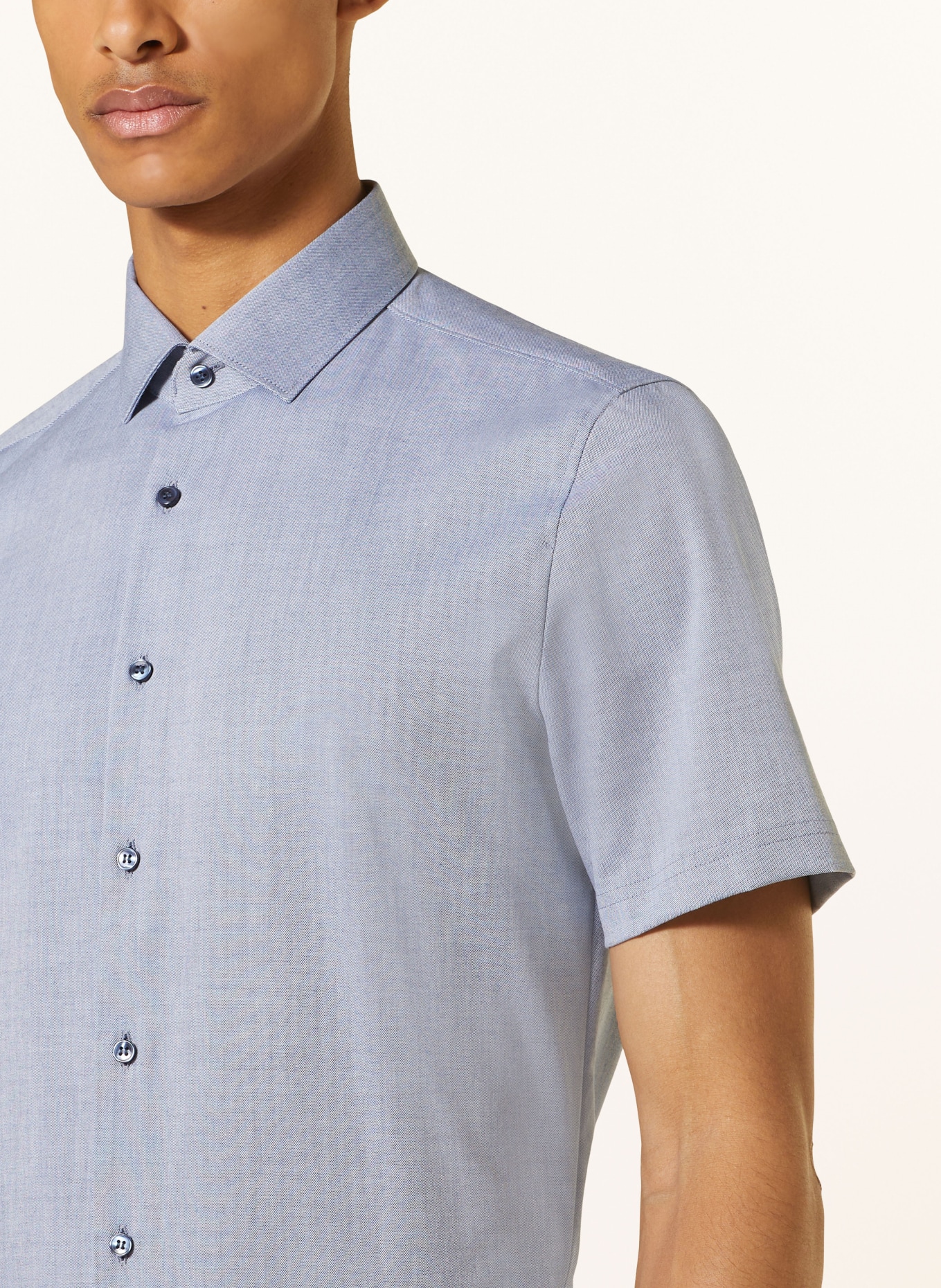 OLYMP Kurzarm-Hemd Level Five body fit: DUNKELBLAU