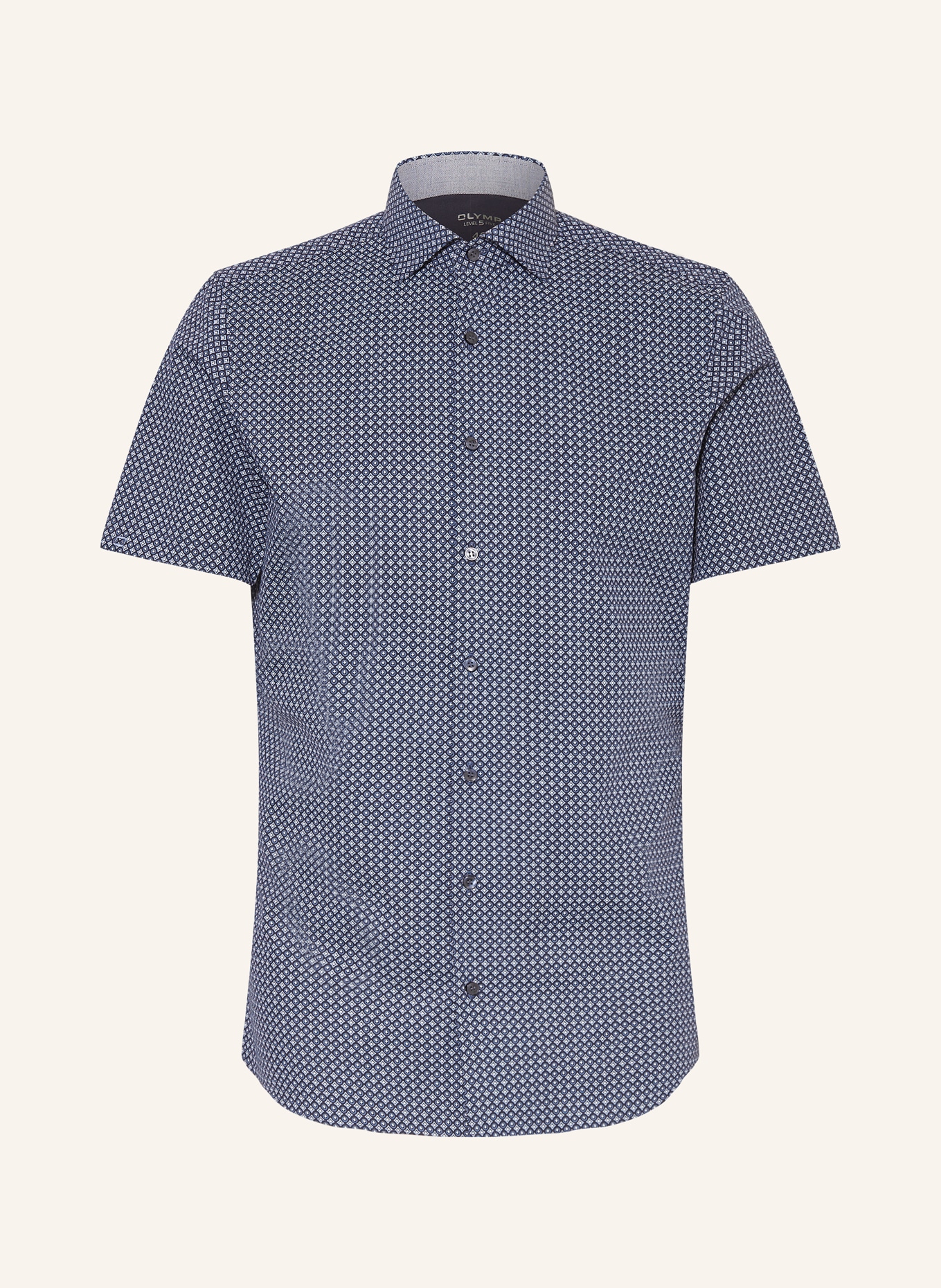 OLYMP Kurzarm-Hemd Level Five body fit: DUNKELBLAU / HELLBLAU / BLAU