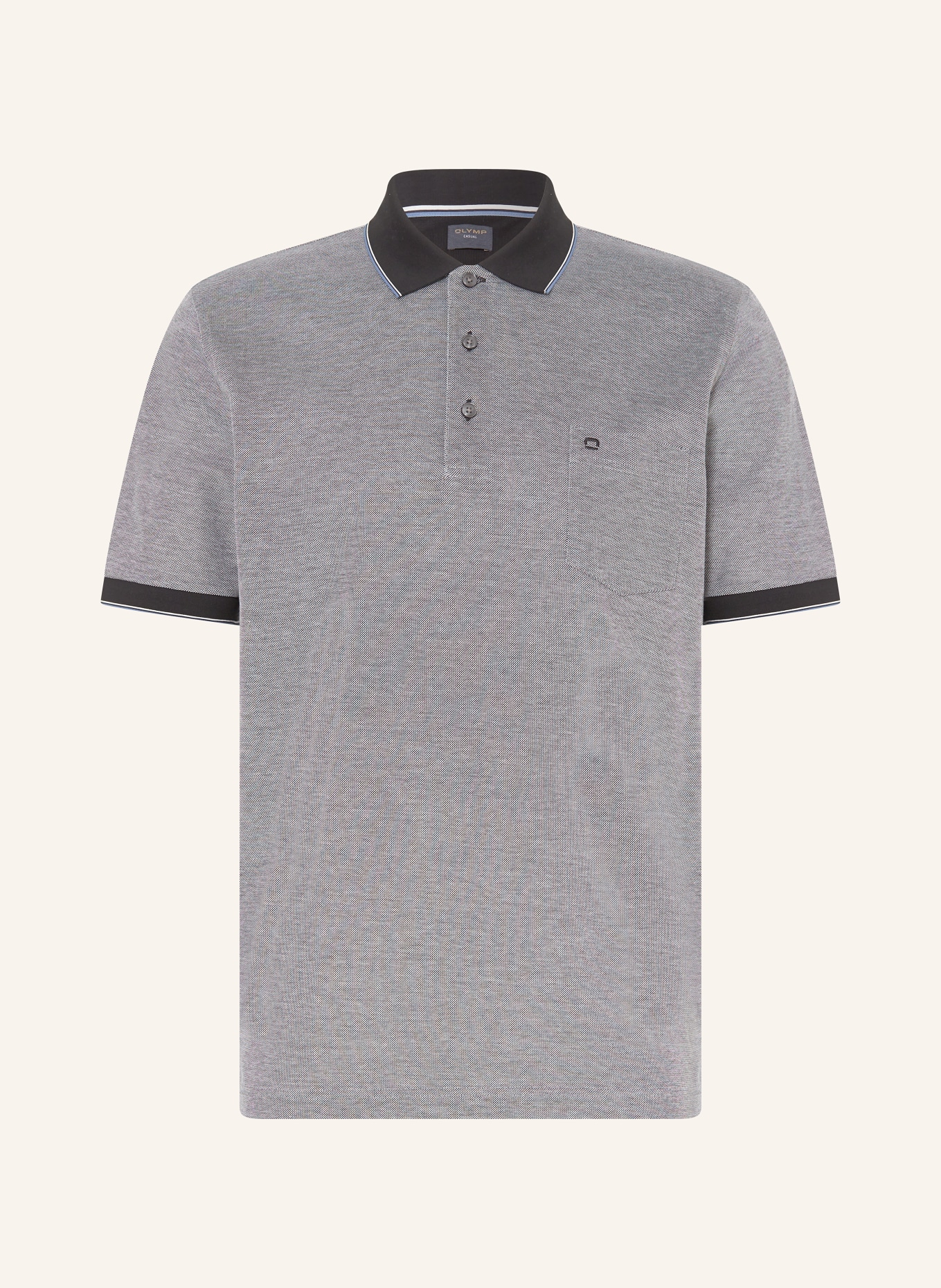 OLYMP Piqué-Poloshirt Casual Fit, Farbe: GRAU (Bild 1)