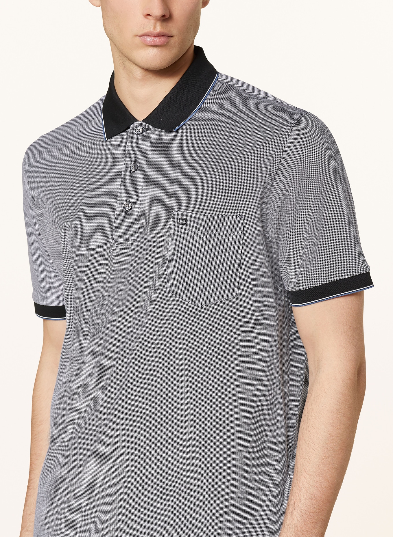 OLYMP Piqué-Poloshirt Casual Fit, Farbe: GRAU (Bild 4)