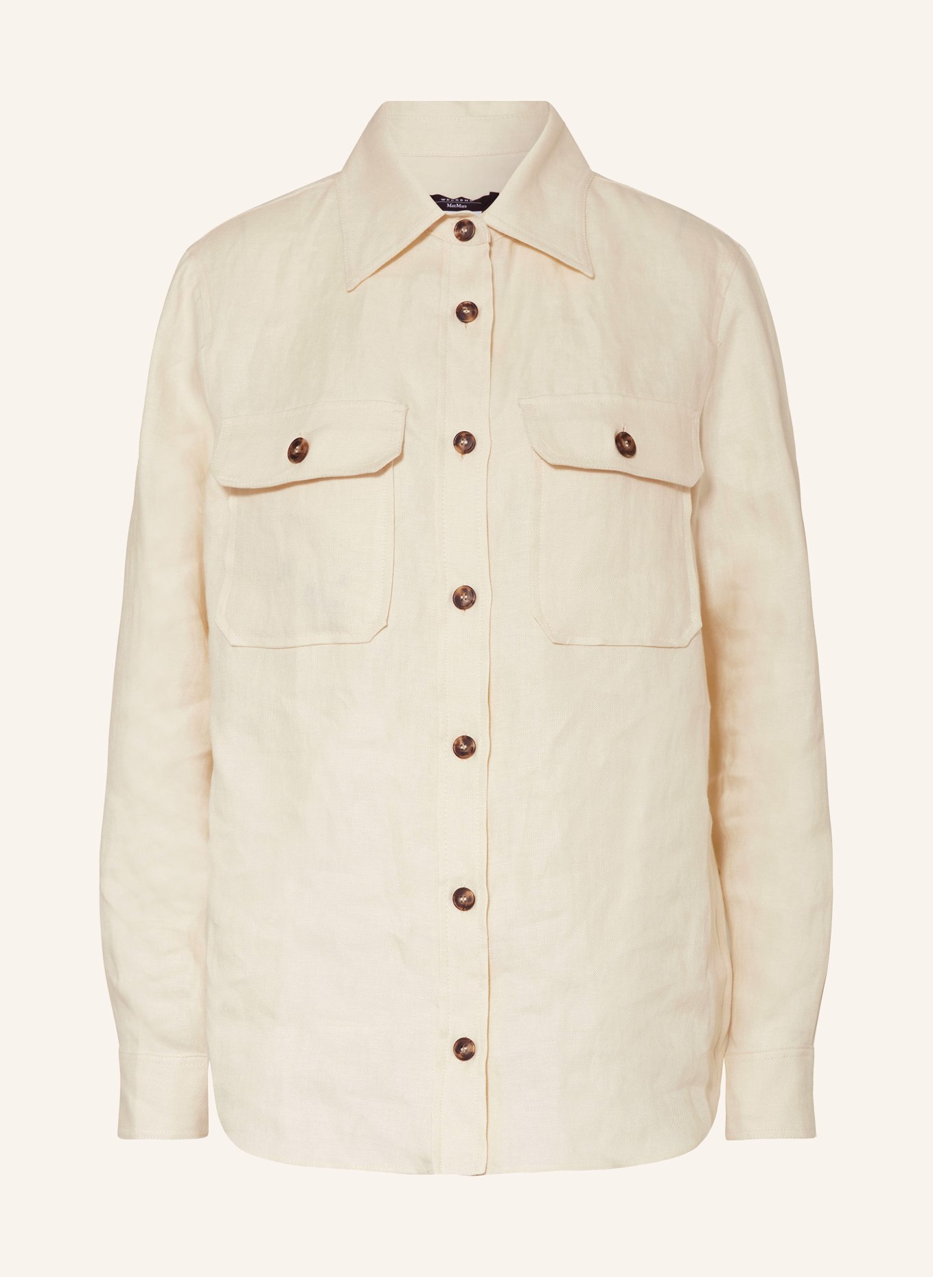 WEEKEND MaxMara Shirt blouse VALDA made of linen, Color: ECRU (Image 1)