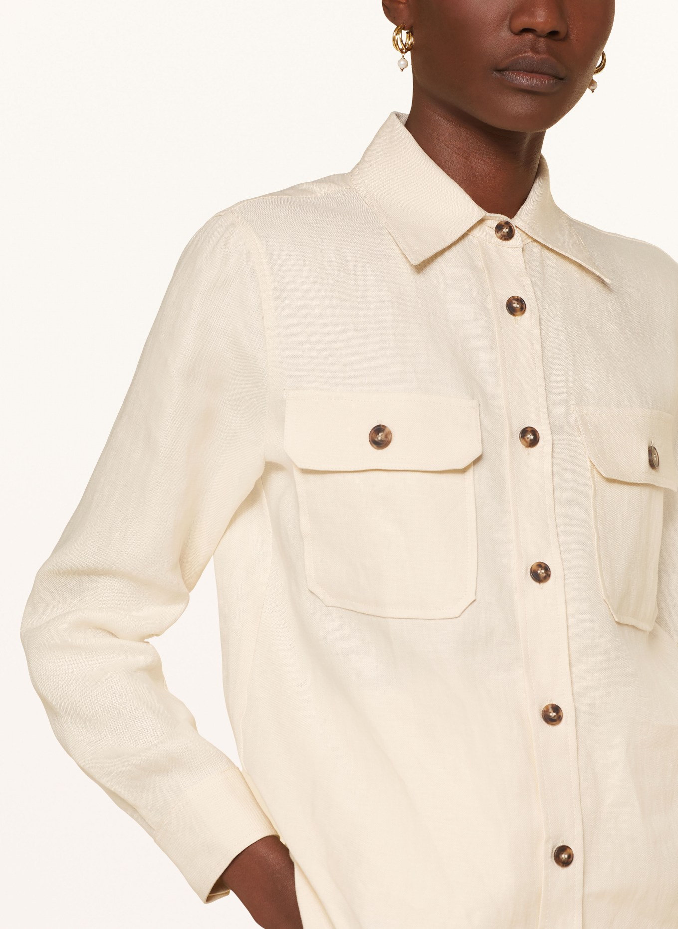 WEEKEND MaxMara Shirt blouse VALDA made of linen, Color: ECRU (Image 4)