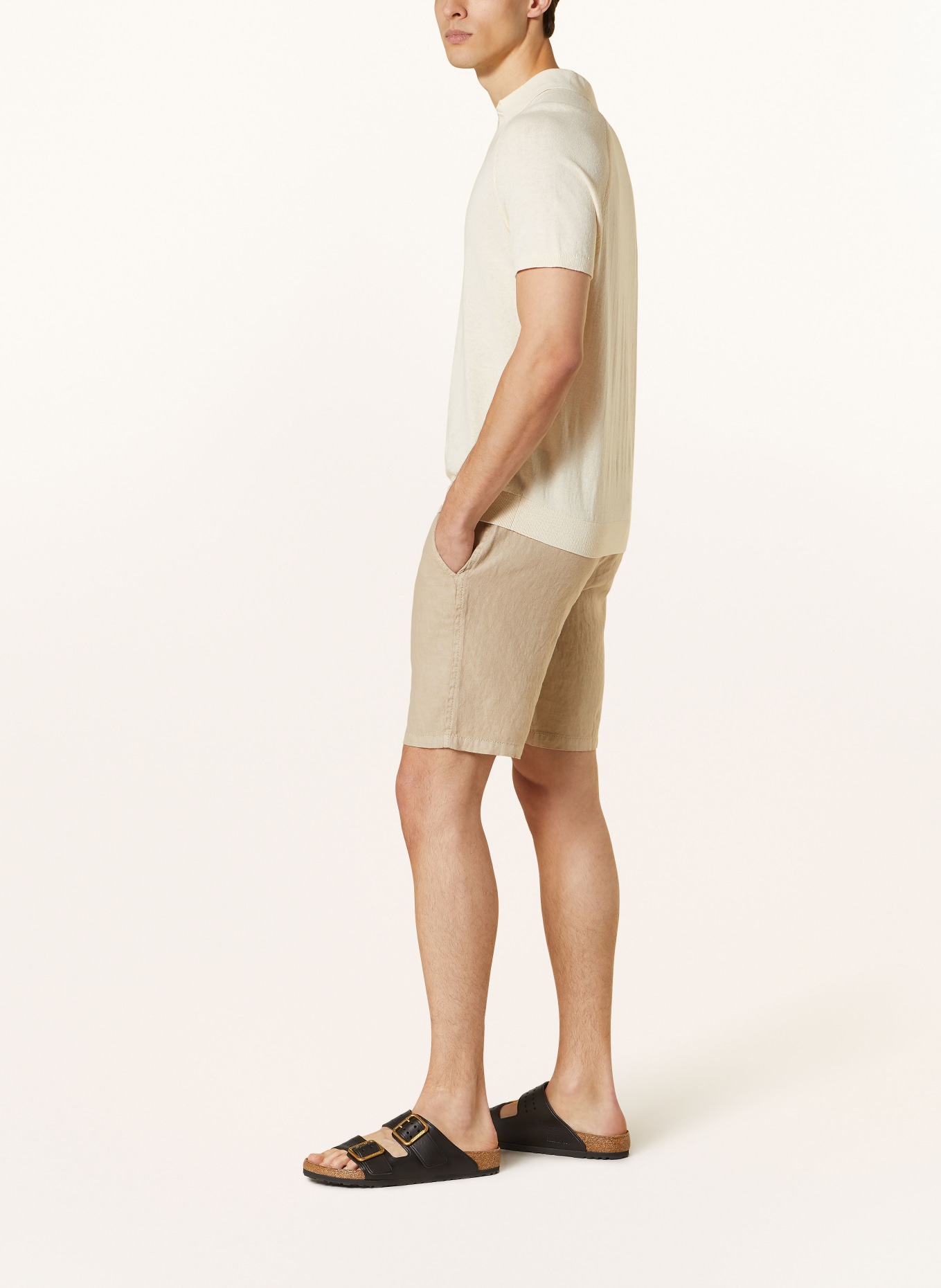 BRAX Linen shorts BALU modern fit, Color: BEIGE (Image 4)