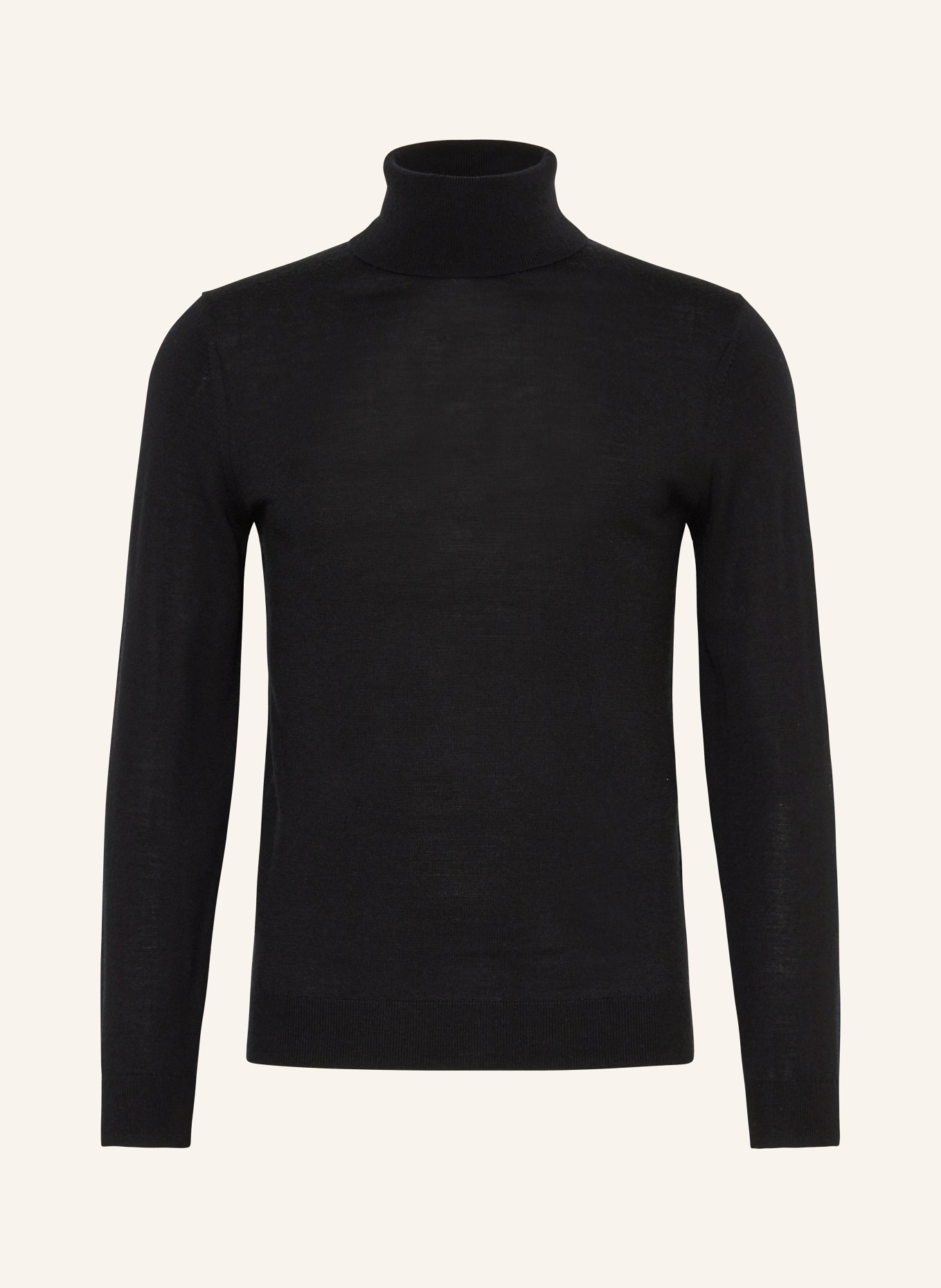 REISS Rollkragenpullover CAINE aus Merinowolle: SCHWARZ