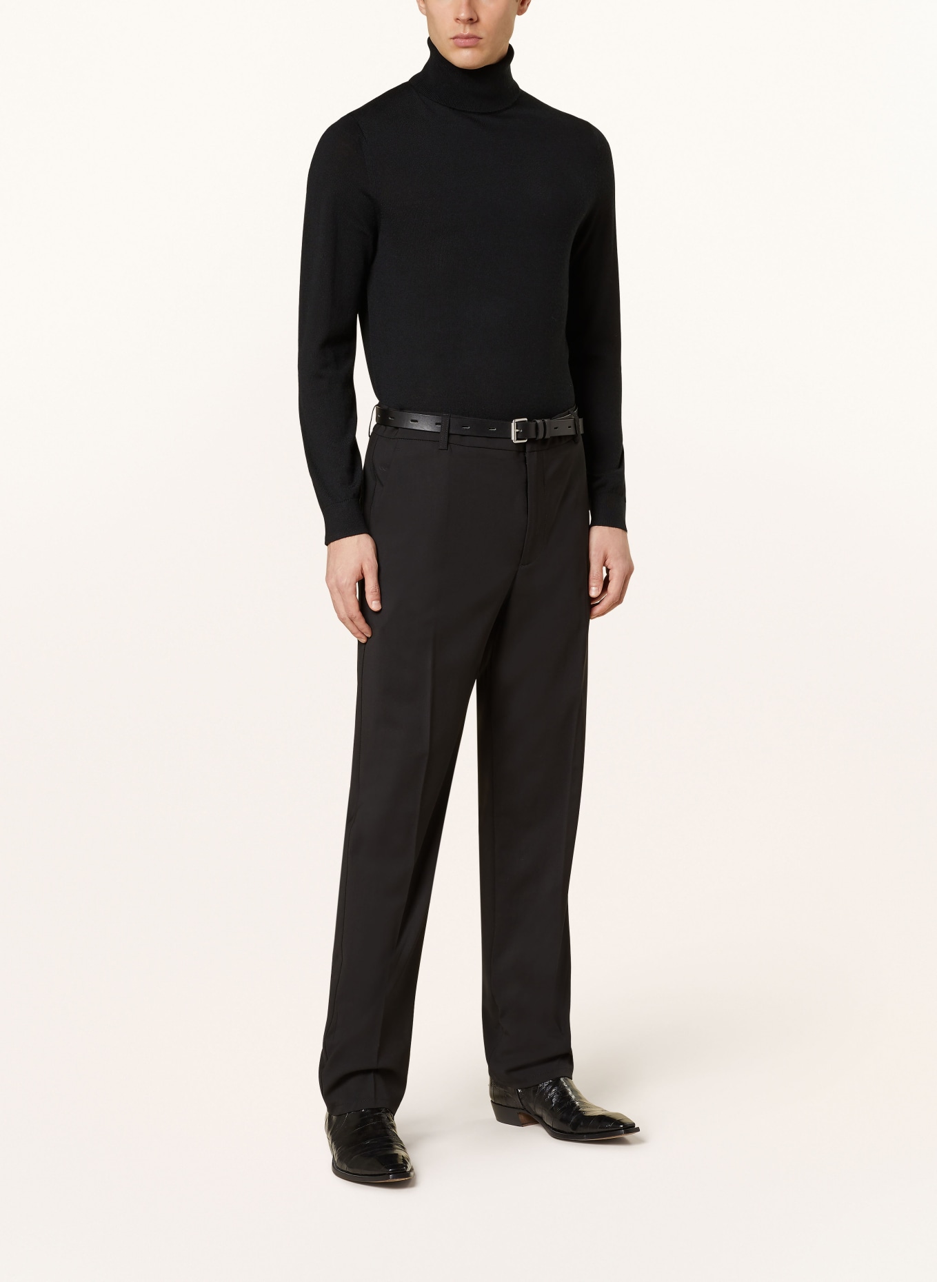 REISS Rollkragenpullover CAINE aus Merinowolle: SCHWARZ