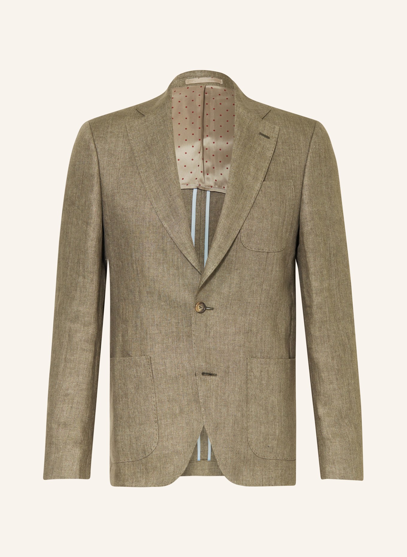 SAND COPENHAGEN Oblekové sako STAR NAPOLI Modern Fit ze lnu, Barva: 350 OLIVE (Obrázek 1)