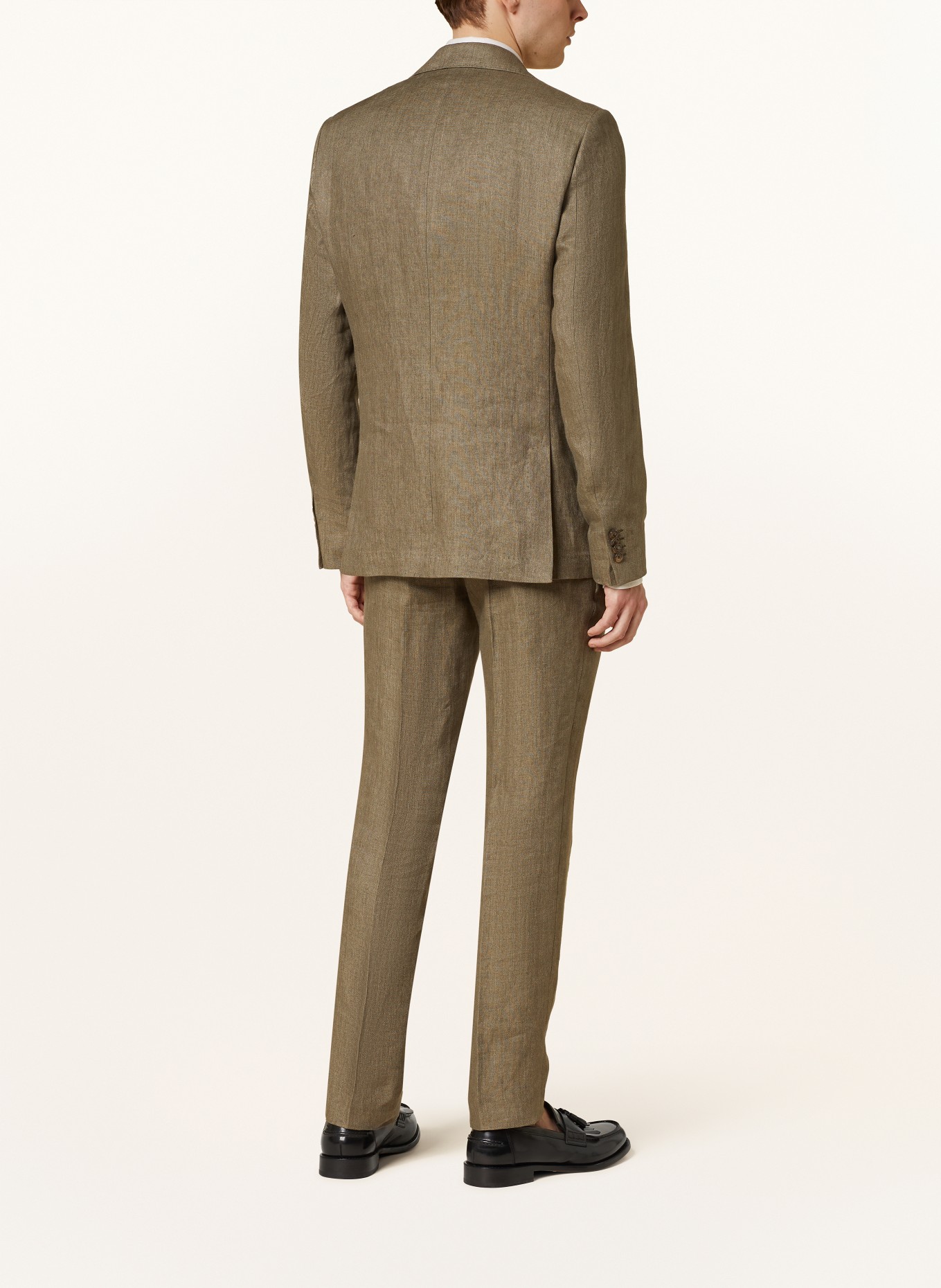 SAND COPENHAGEN Oblekové sako STAR NAPOLI Modern Fit ze lnu, Barva: 350 OLIVE (Obrázek 3)