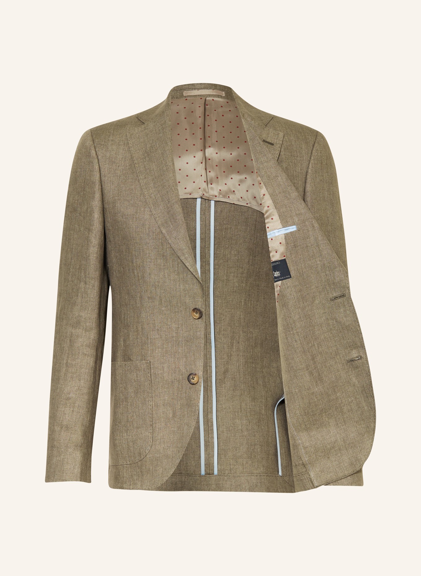 SAND COPENHAGEN Oblekové sako STAR NAPOLI Modern Fit ze lnu, Barva: 350 OLIVE (Obrázek 4)