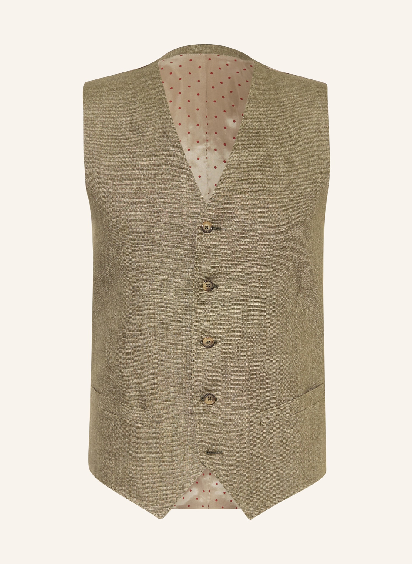 SAND COPENHAGEN Suit vest ALFORD extra slim fit made of linen, Color: 350 OLIVE (Image 1)