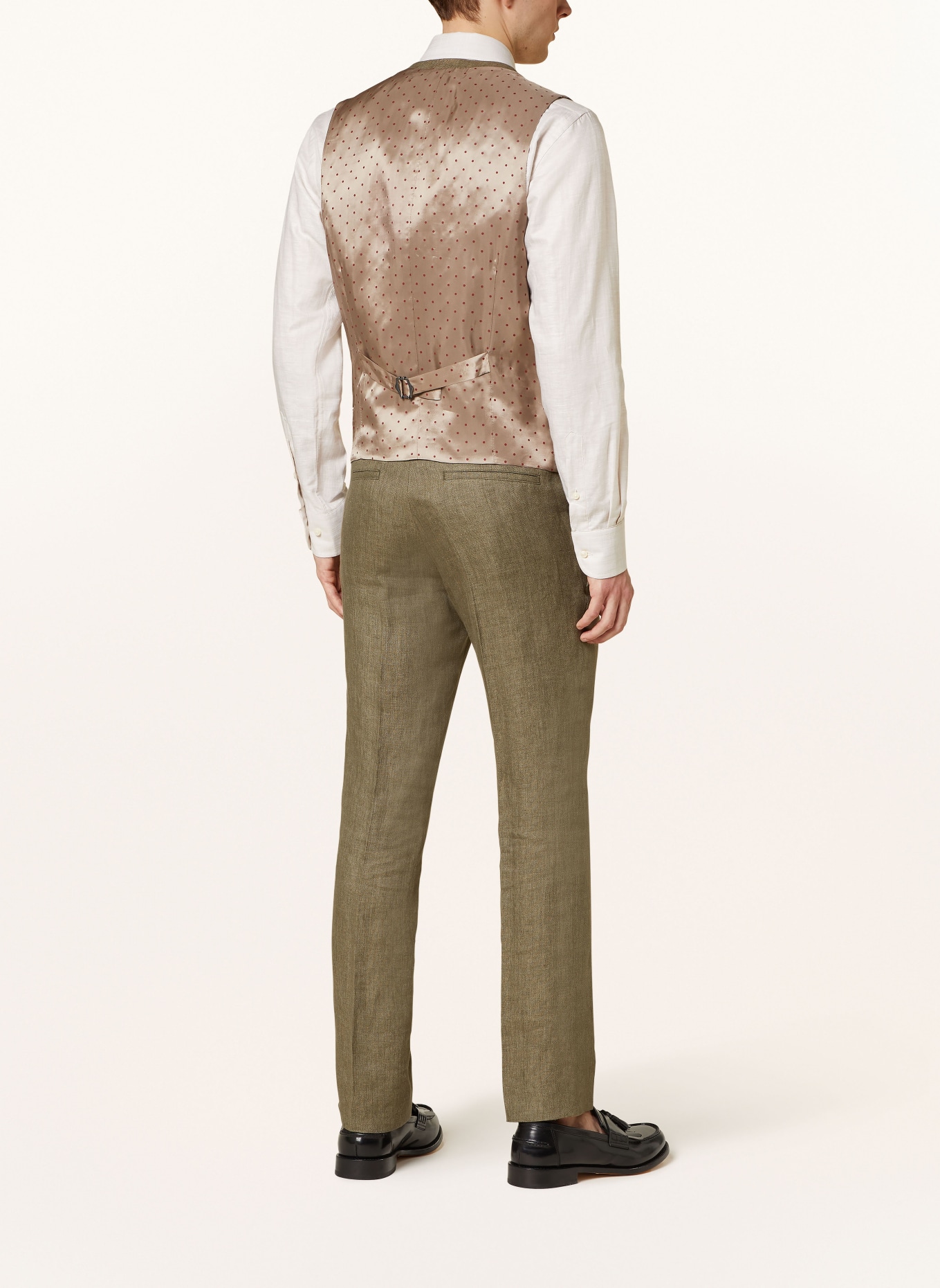 SAND COPENHAGEN Anzugweste ALFORD Extra Slim Fit aus Leinen, Farbe: 350 OLIVE (Bild 4)
