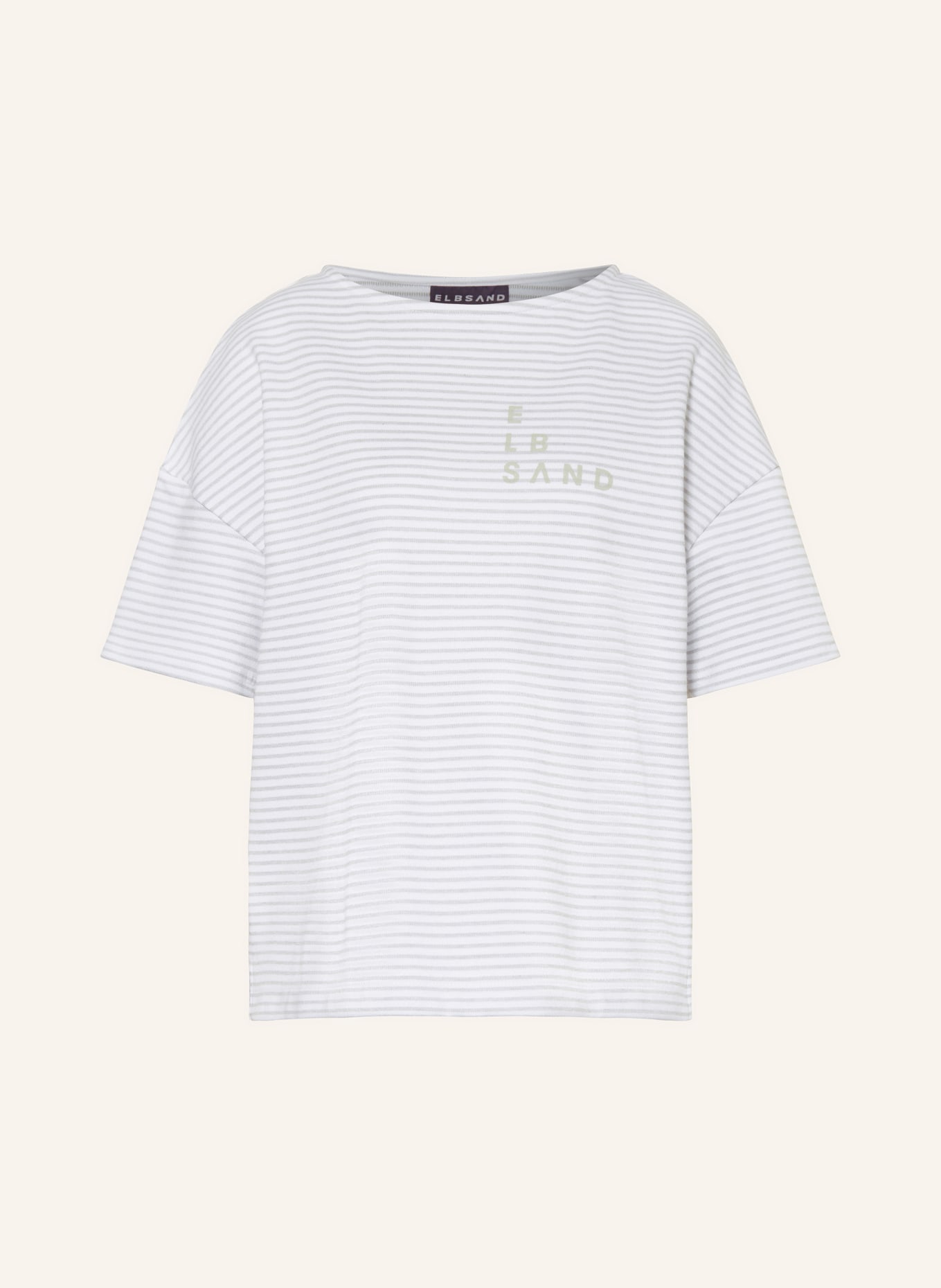 ELBSAND T-shirt UNEA, Color: WHITE/ OLIVE (Image 1)