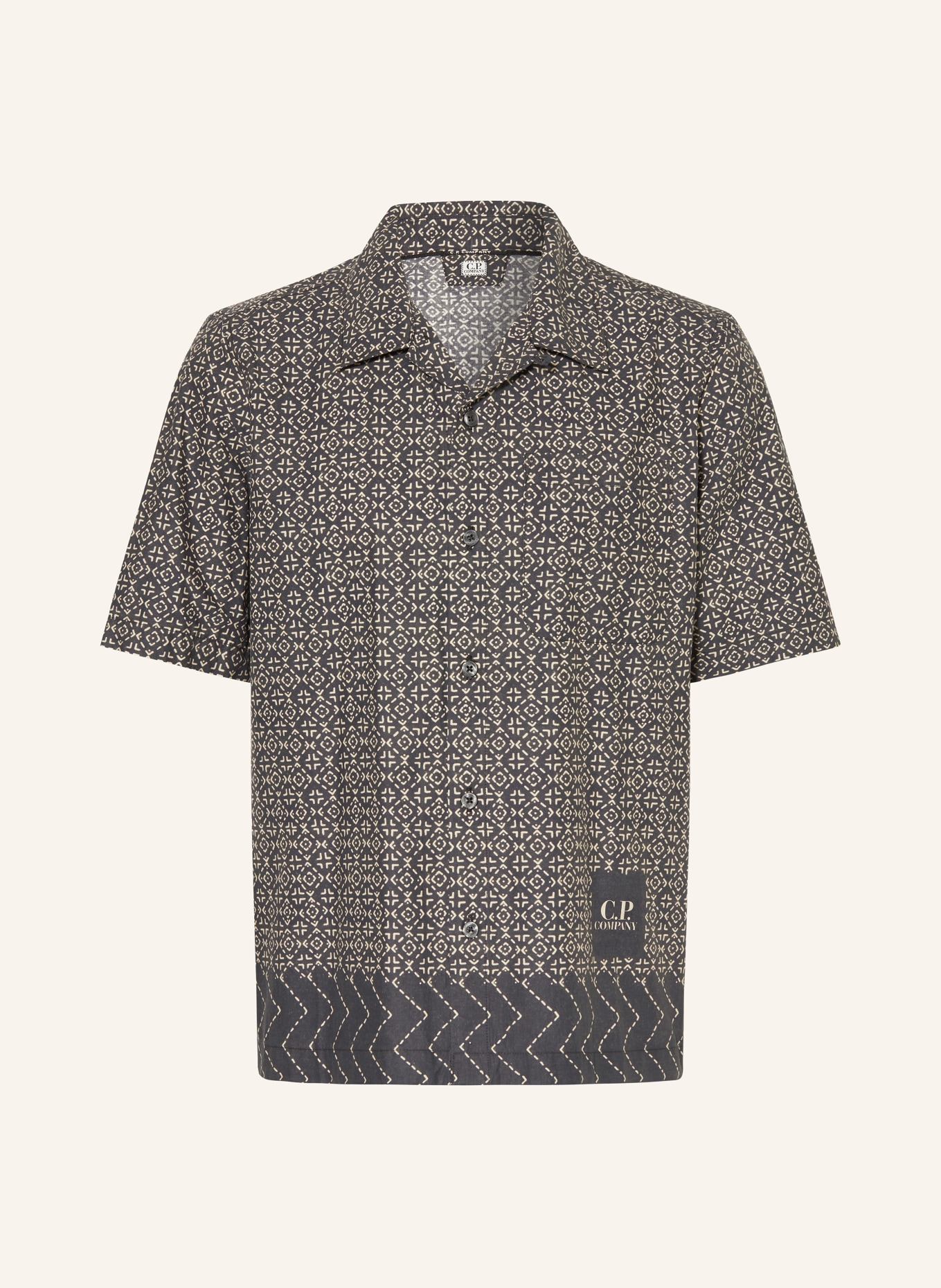 C.P. COMPANY Resort shirt comfort fit, Color: BLACK/ CREAM (Image 1)