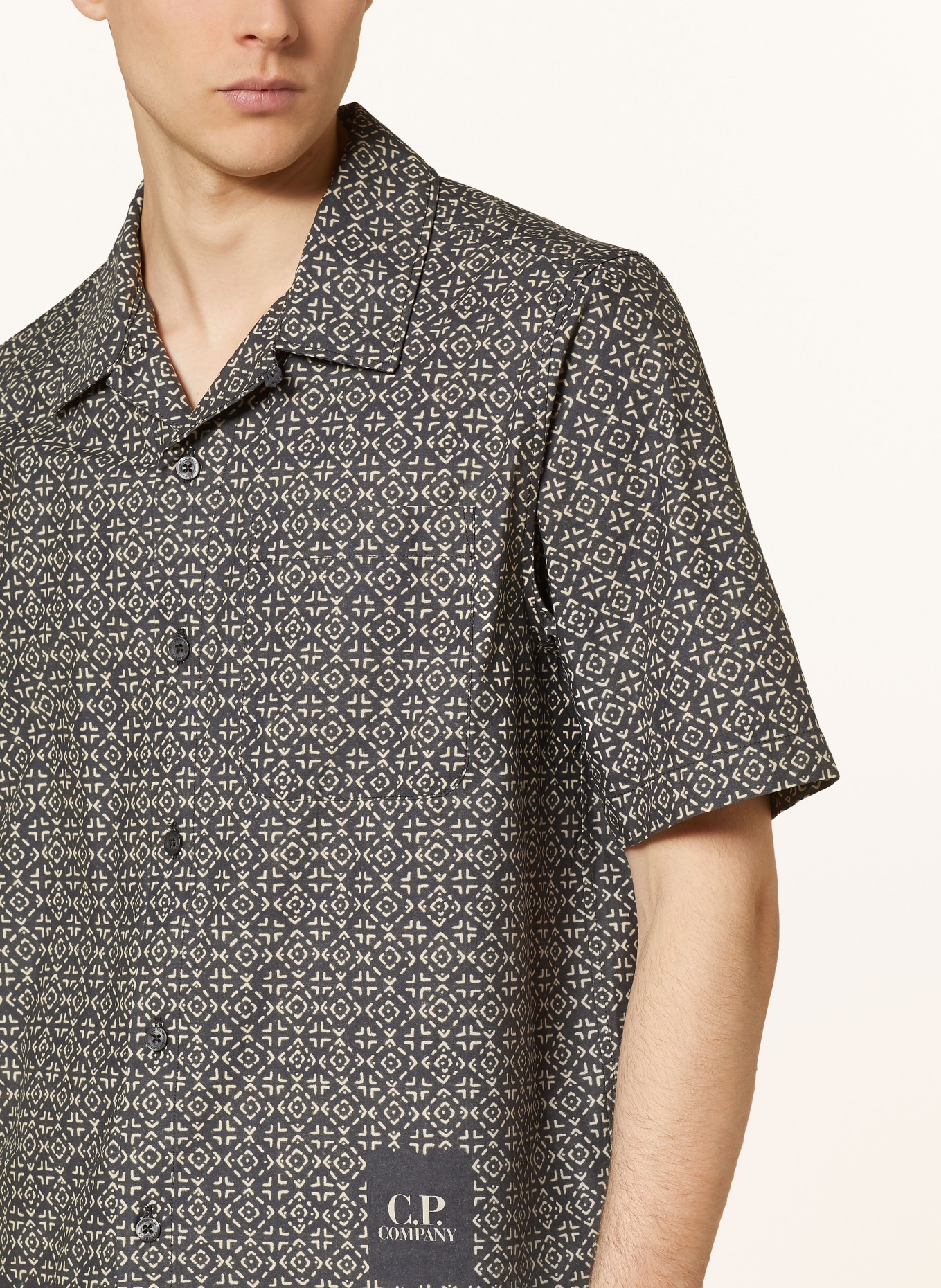 C.P. COMPANY Resort shirt comfort fit, Color: BLACK/ CREAM (Image 4)