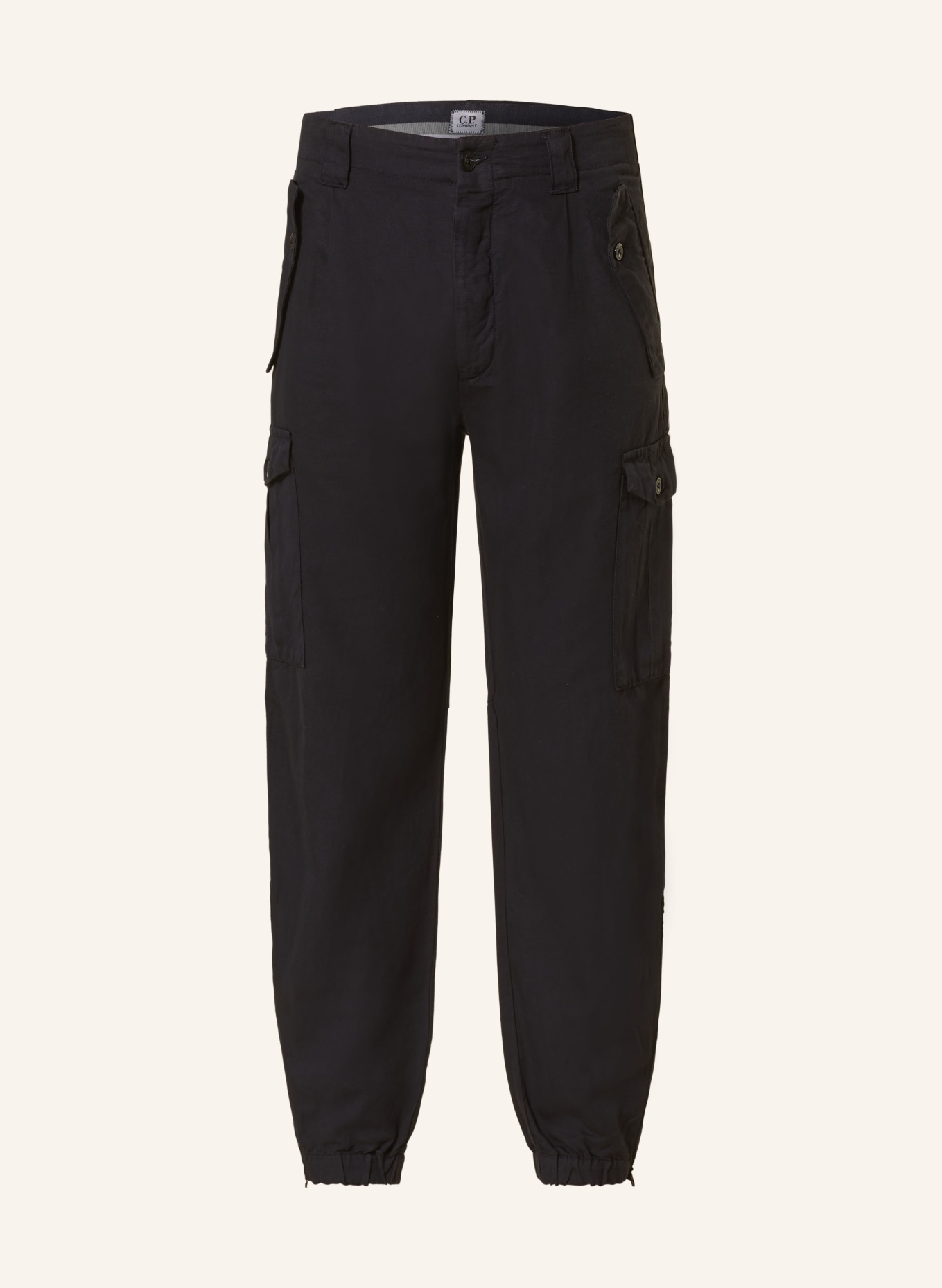 C.P. COMPANY Cargo pants extra slim fit with linen, Color: DARK BLUE (Image 1)