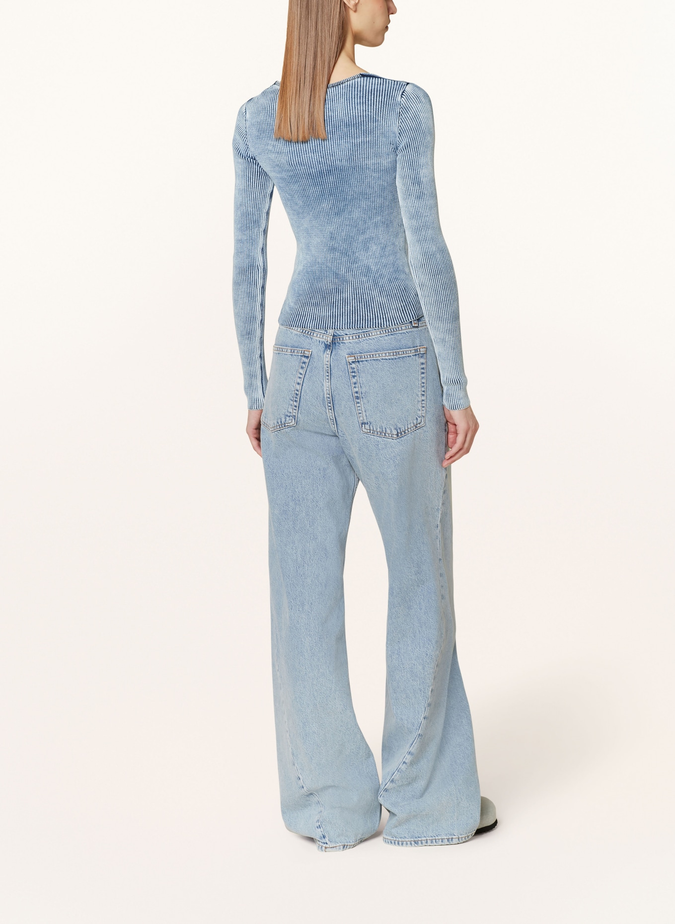 DIESEL Sweater M-TERI with cut-out, Color: DARK BLUE/ LIGHT BLUE (Image 3)