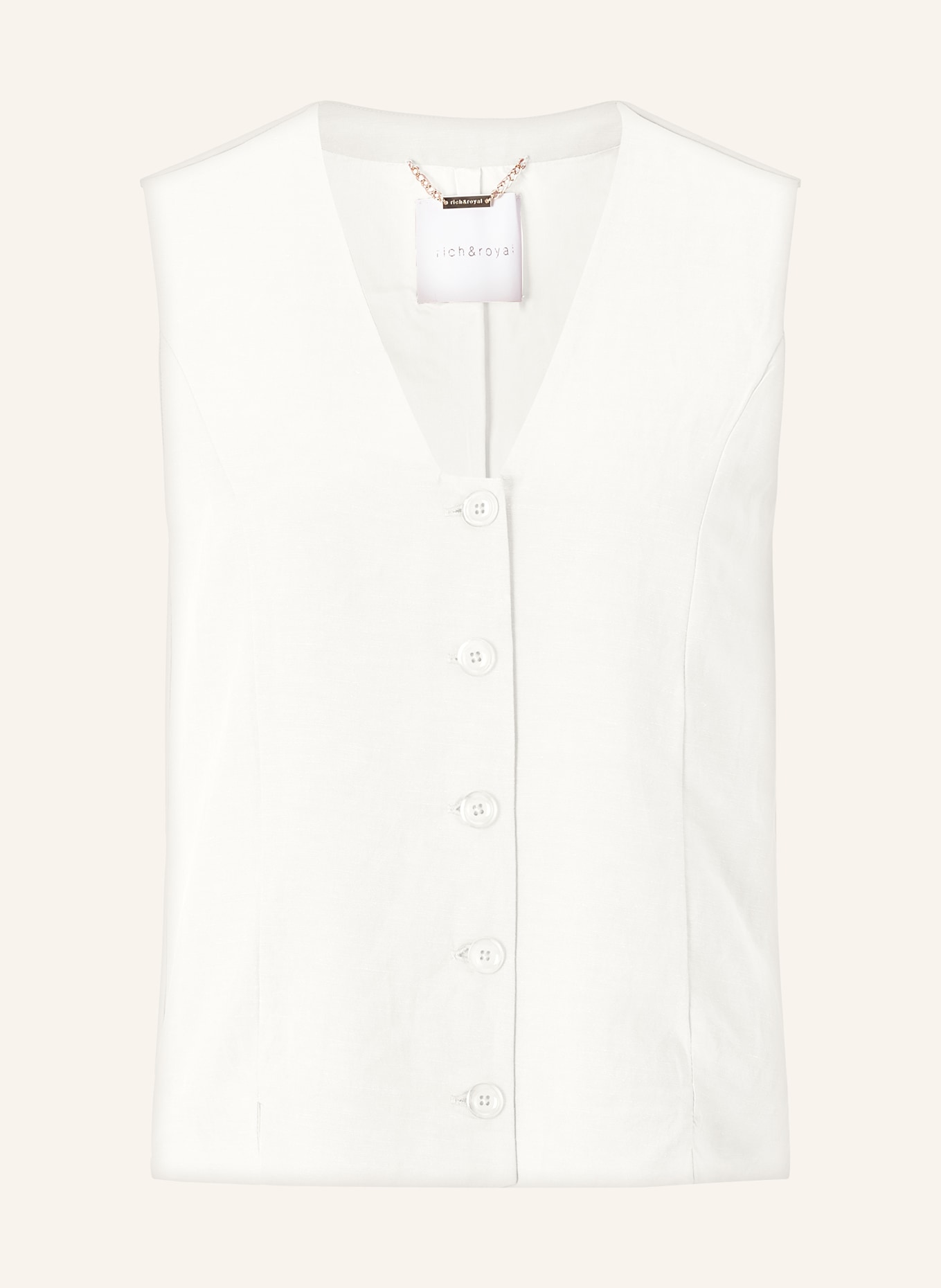 rich&royal Waistcoat with linen, Color: WHITE (Image 1)