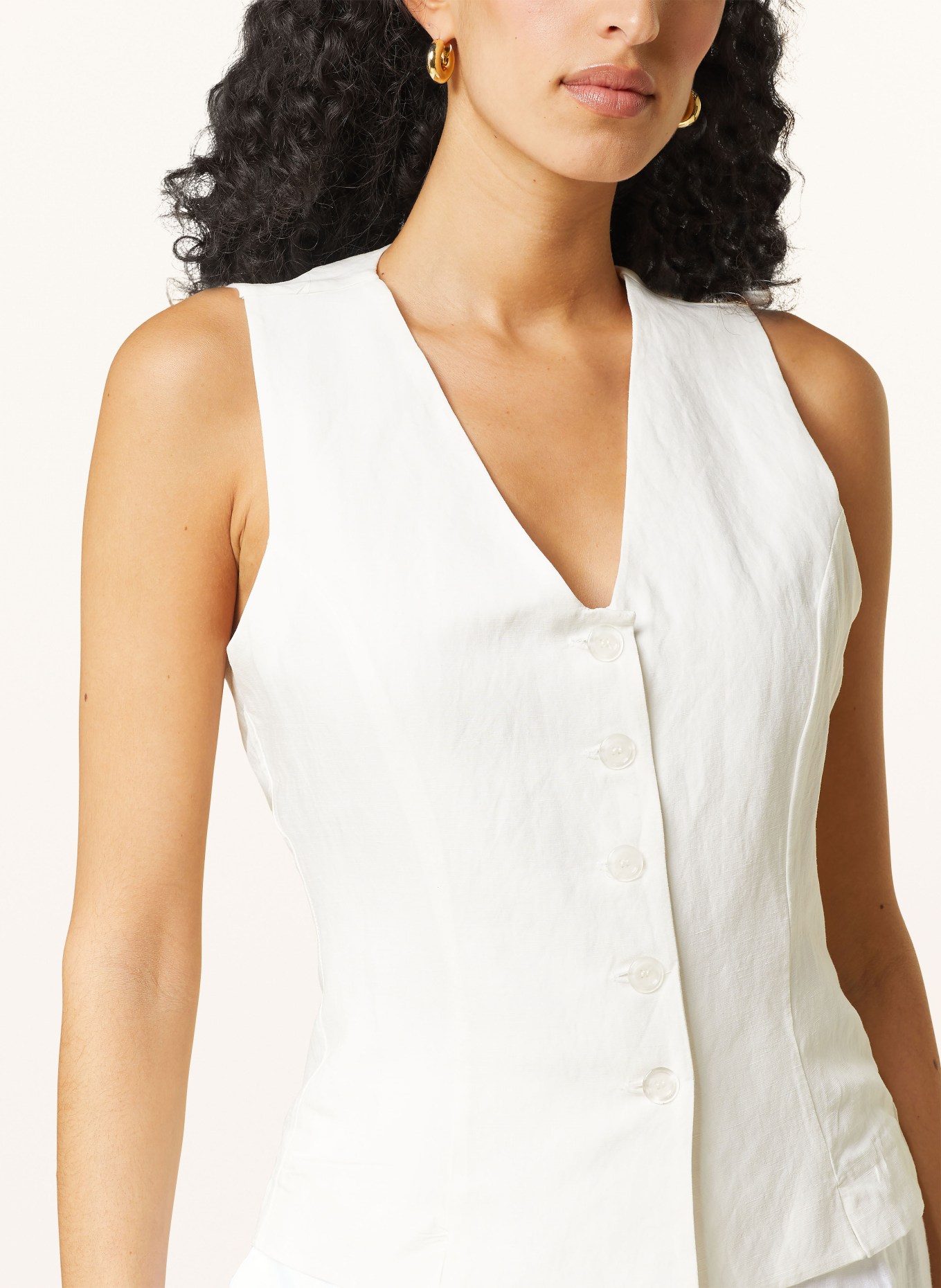 rich&royal Blazer vest with linen, Color: WHITE (Image 4)