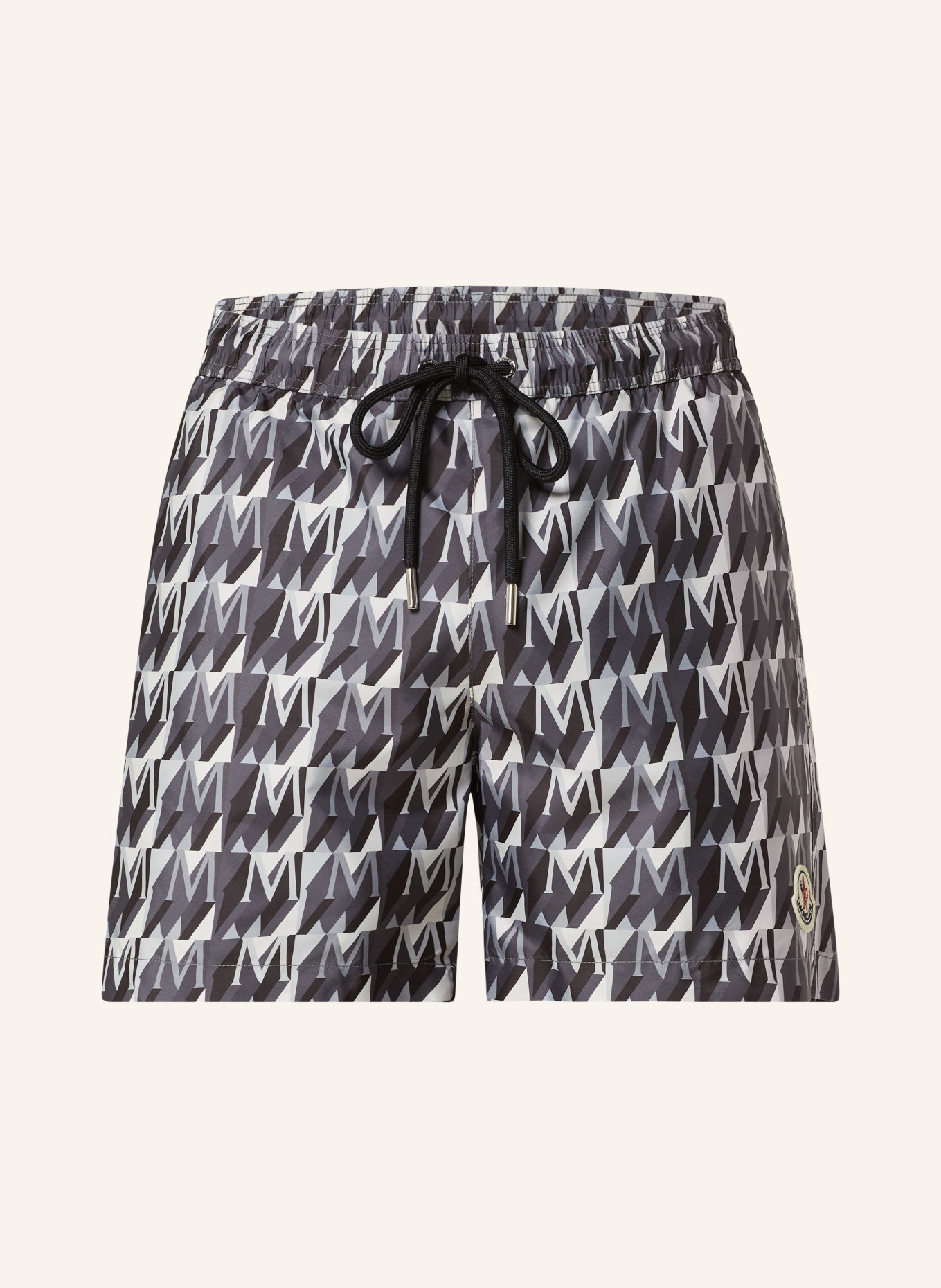 MONCLER Swim Shorts, Color: BLACK/ WHITE/ GRAY (Image 1)