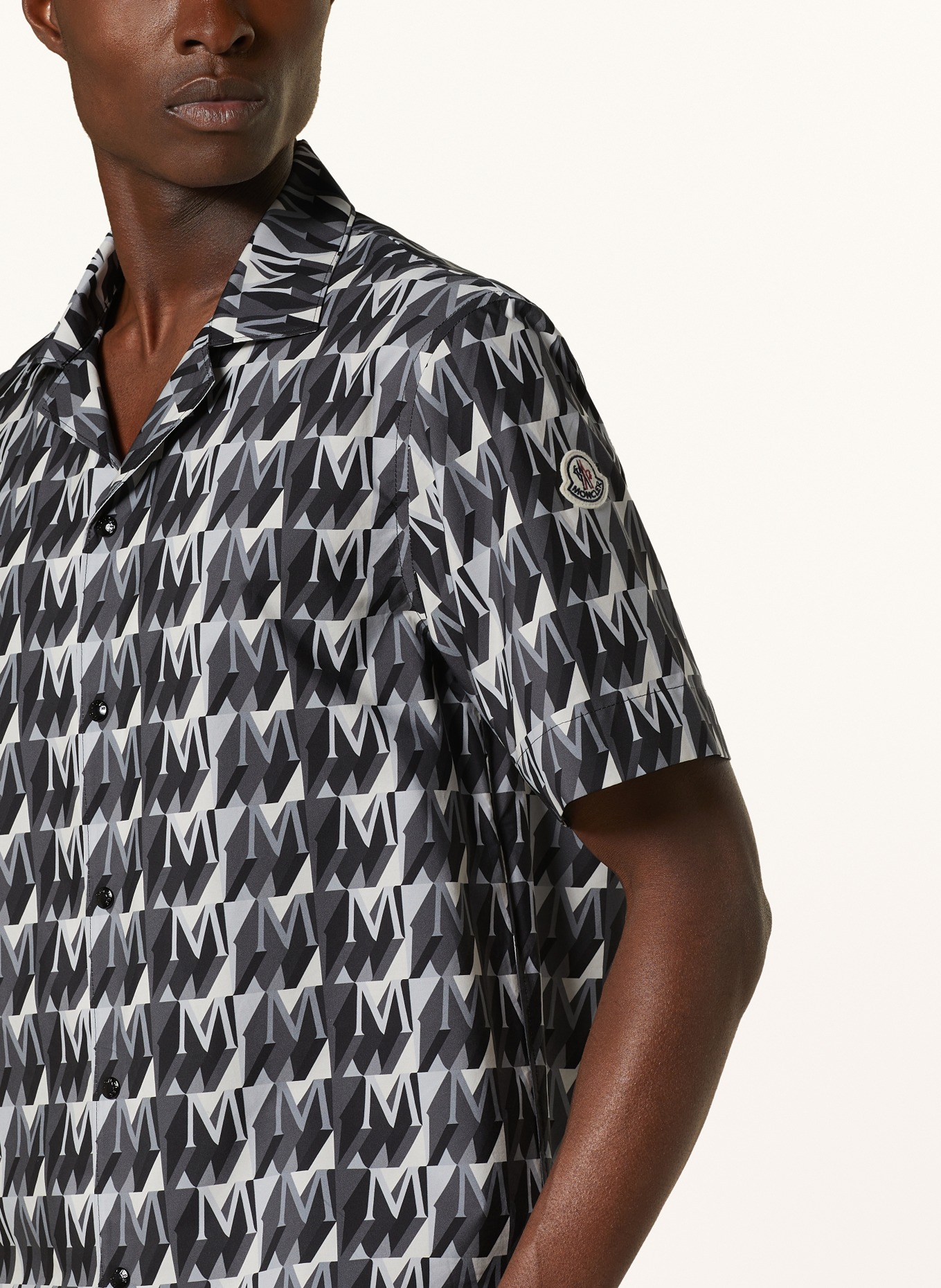MONCLER Resort shirt regular fit, Color: BLACK/ WHITE/ DARK GRAY (Image 4)