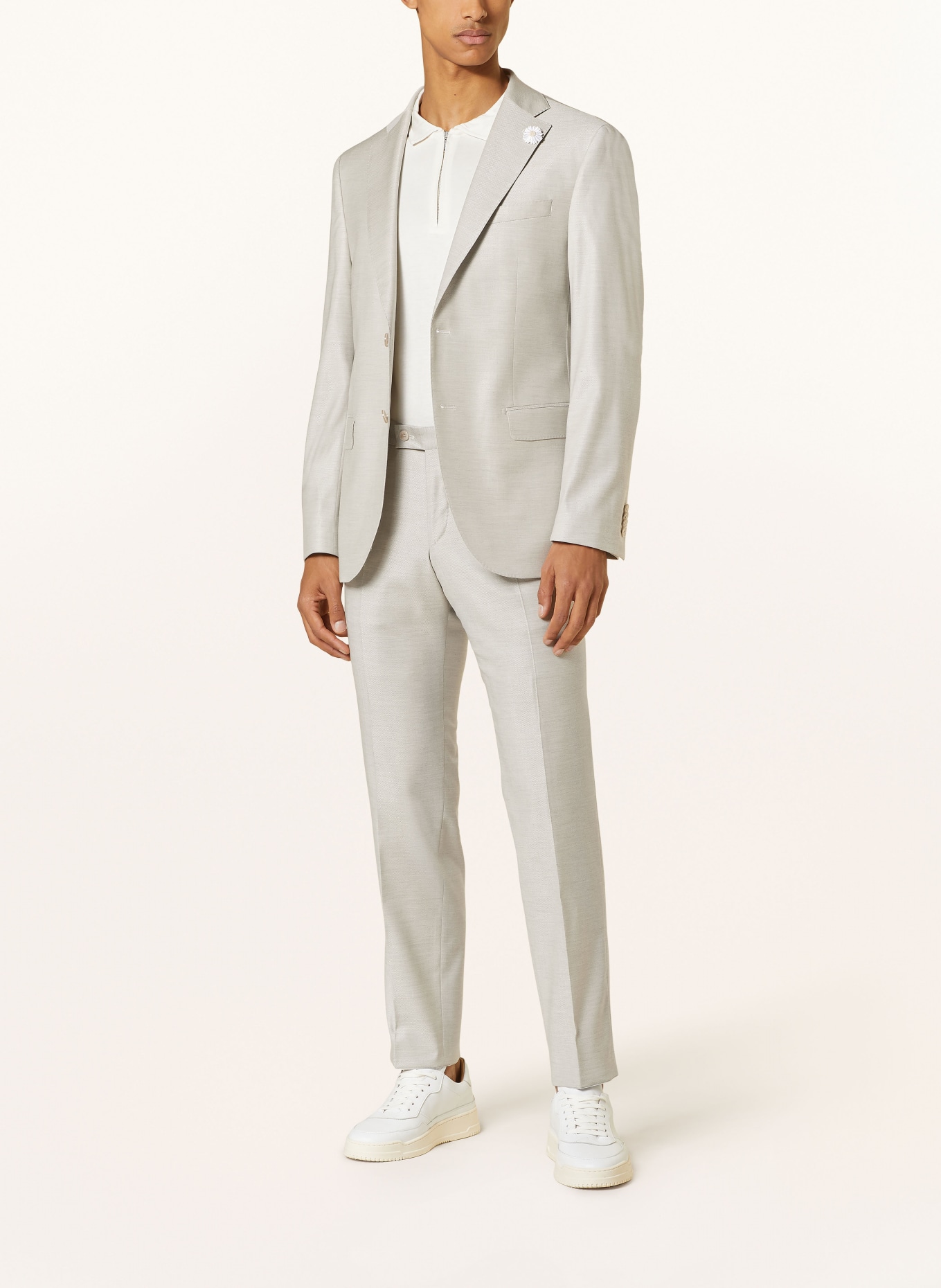 BALDESSARINI Suit trousers slim fit, Color: 8920 Irish Cream Pattern (Image 2)