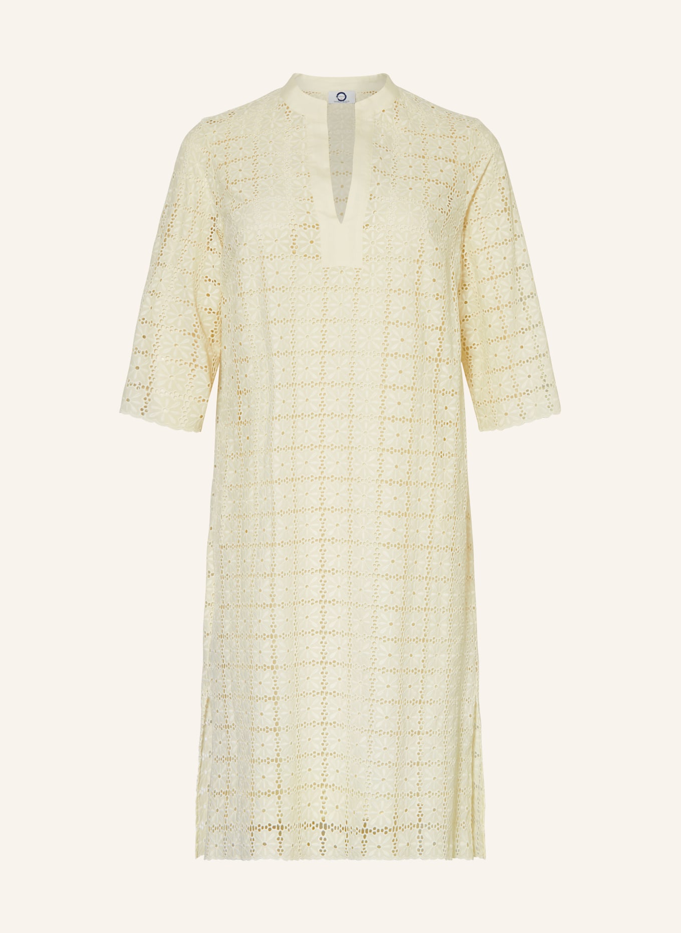 MARINA RINALDI VOYAGE Lace dress with 3/4 sleeve, Color: CREAM (Image 1)