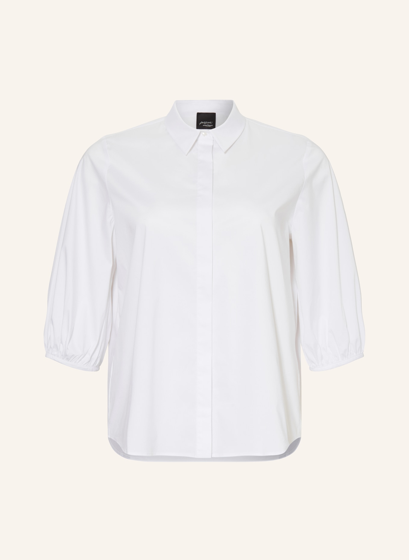 MARINA RINALDI PERSONA Shirt blouse with 3/4 sleeves, Color: WHITE (Image 1)