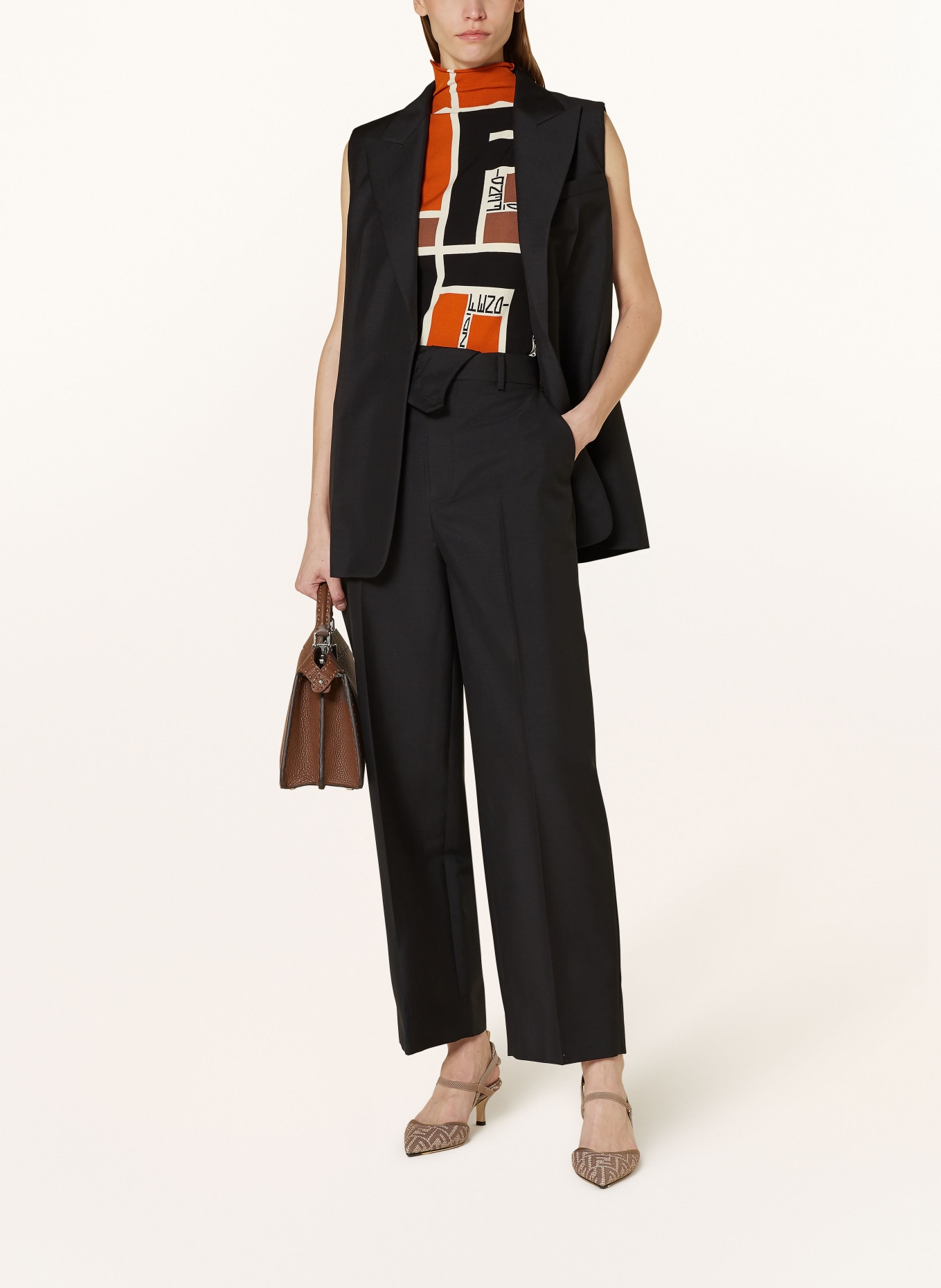 FENDI Trousers with mohair, Color: BLACK (Image 2)