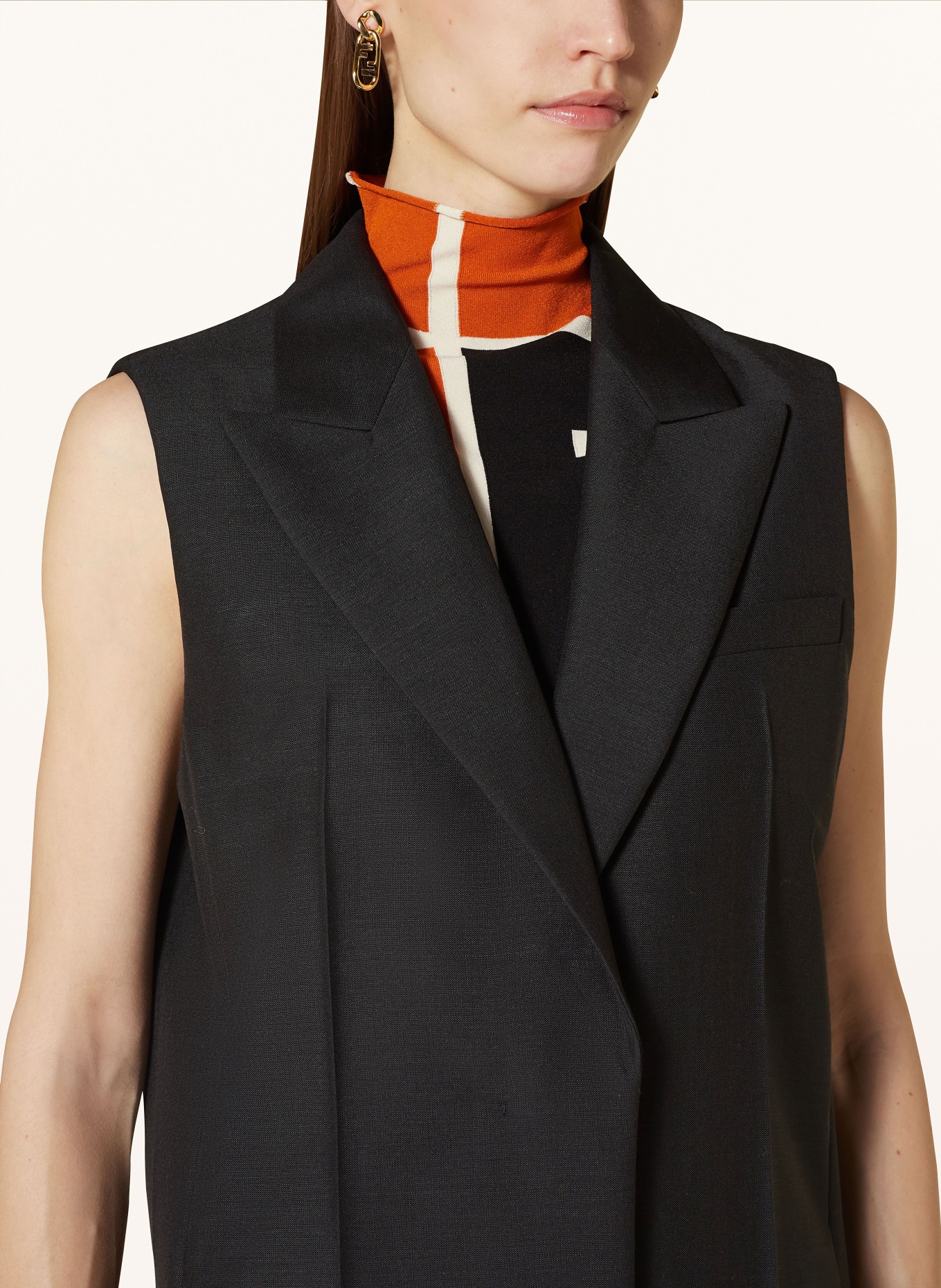 FENDI Blazer vest with mohair, Color: BLACK (Image 5)