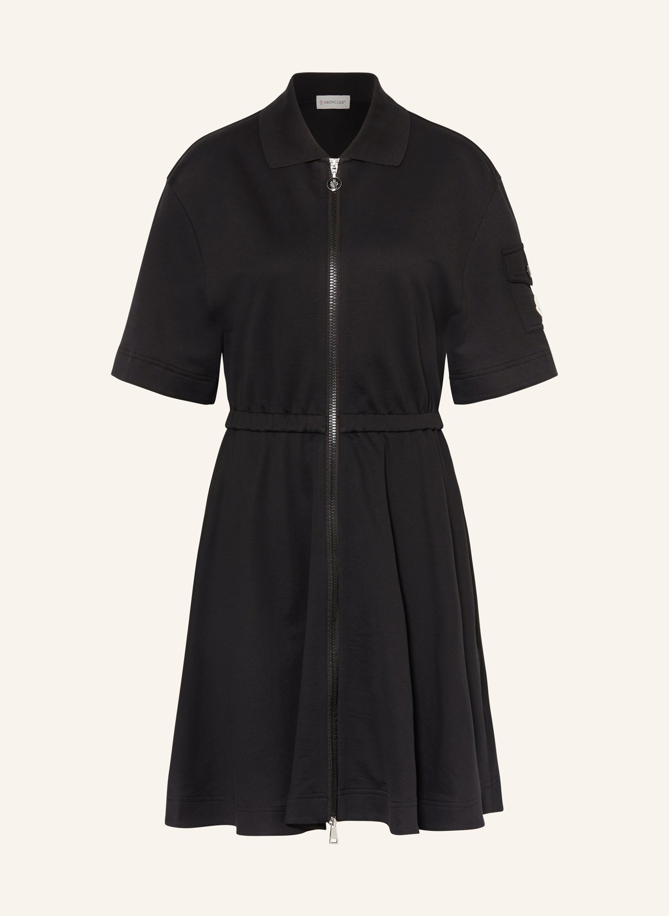 MONCLER Jersey-Polokleid: SCHWARZ