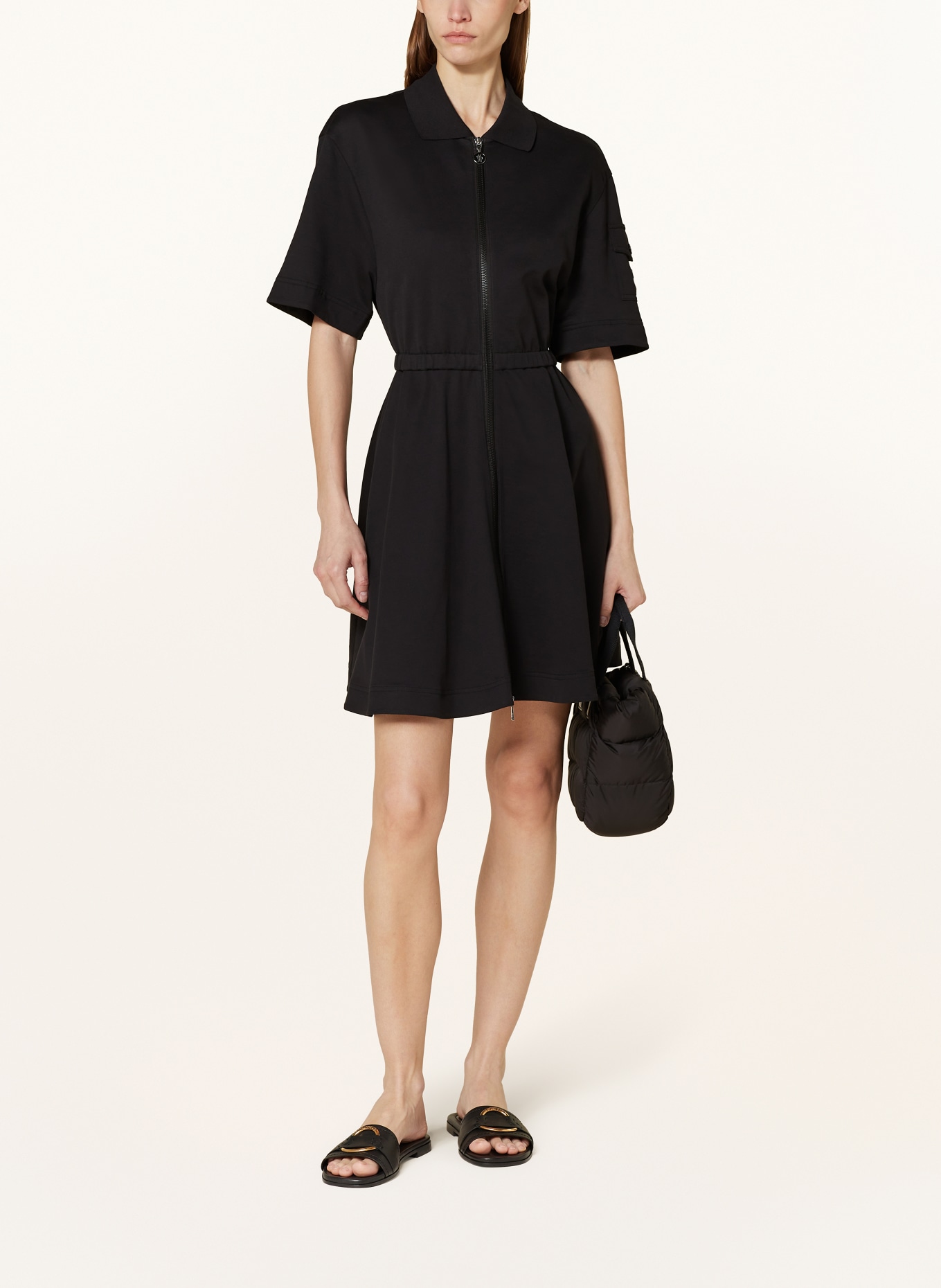 MONCLER Jersey-Polokleid: SCHWARZ