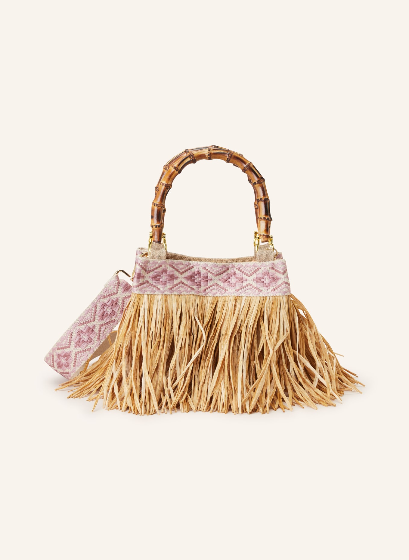 La MILANESA Handbag CAIPIRINHA SMALL, Color: LIGHT BROWN/ ROSE (Image 1)
