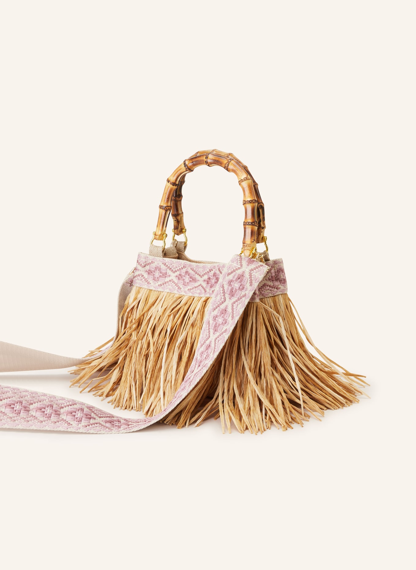 La MILANESA Handbag CAIPIRINHA SMALL, Color: LIGHT BROWN/ ROSE (Image 2)