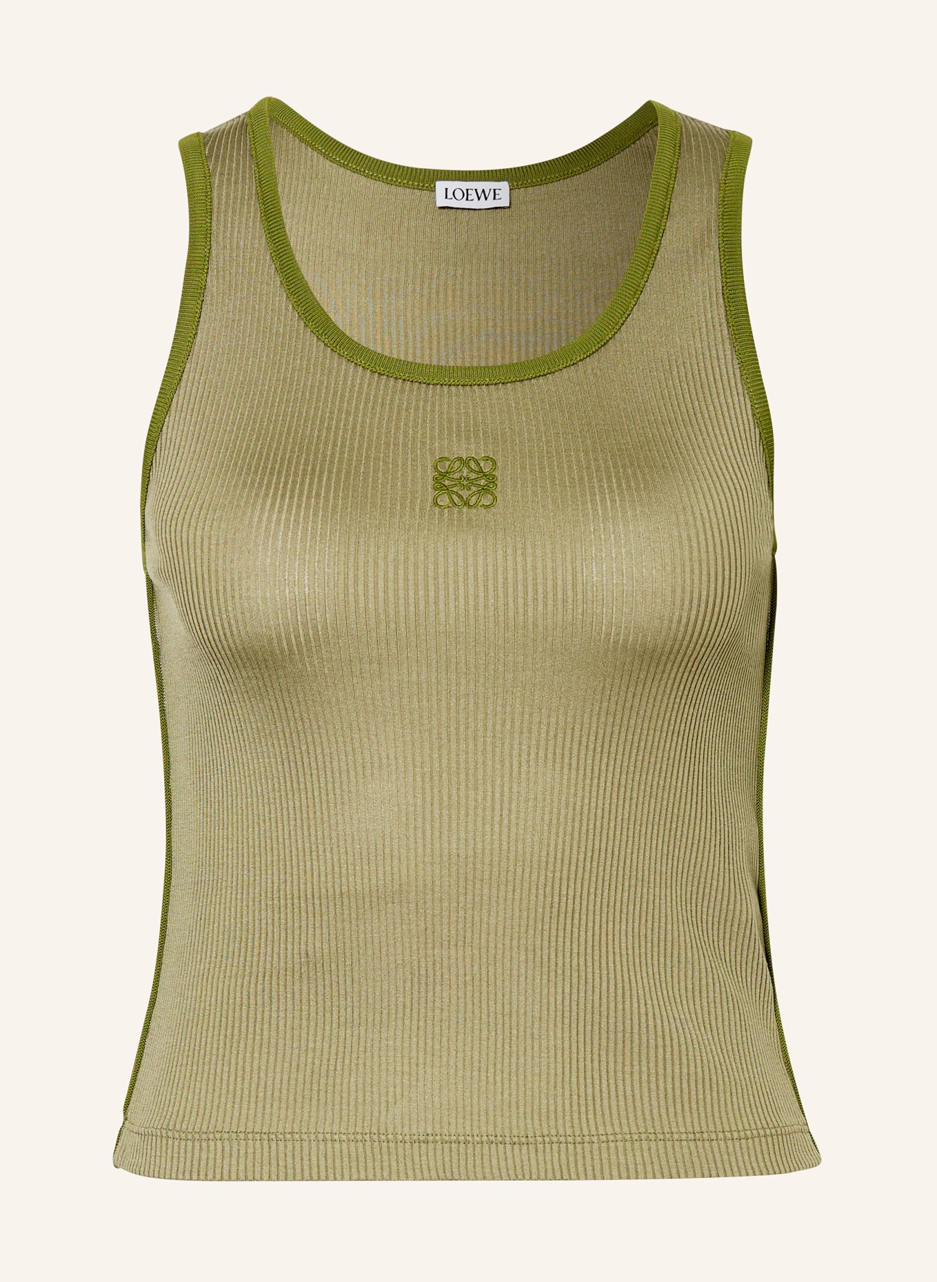 LOEWE Knit top made of silk, Color: OLIVE (Image 1)
