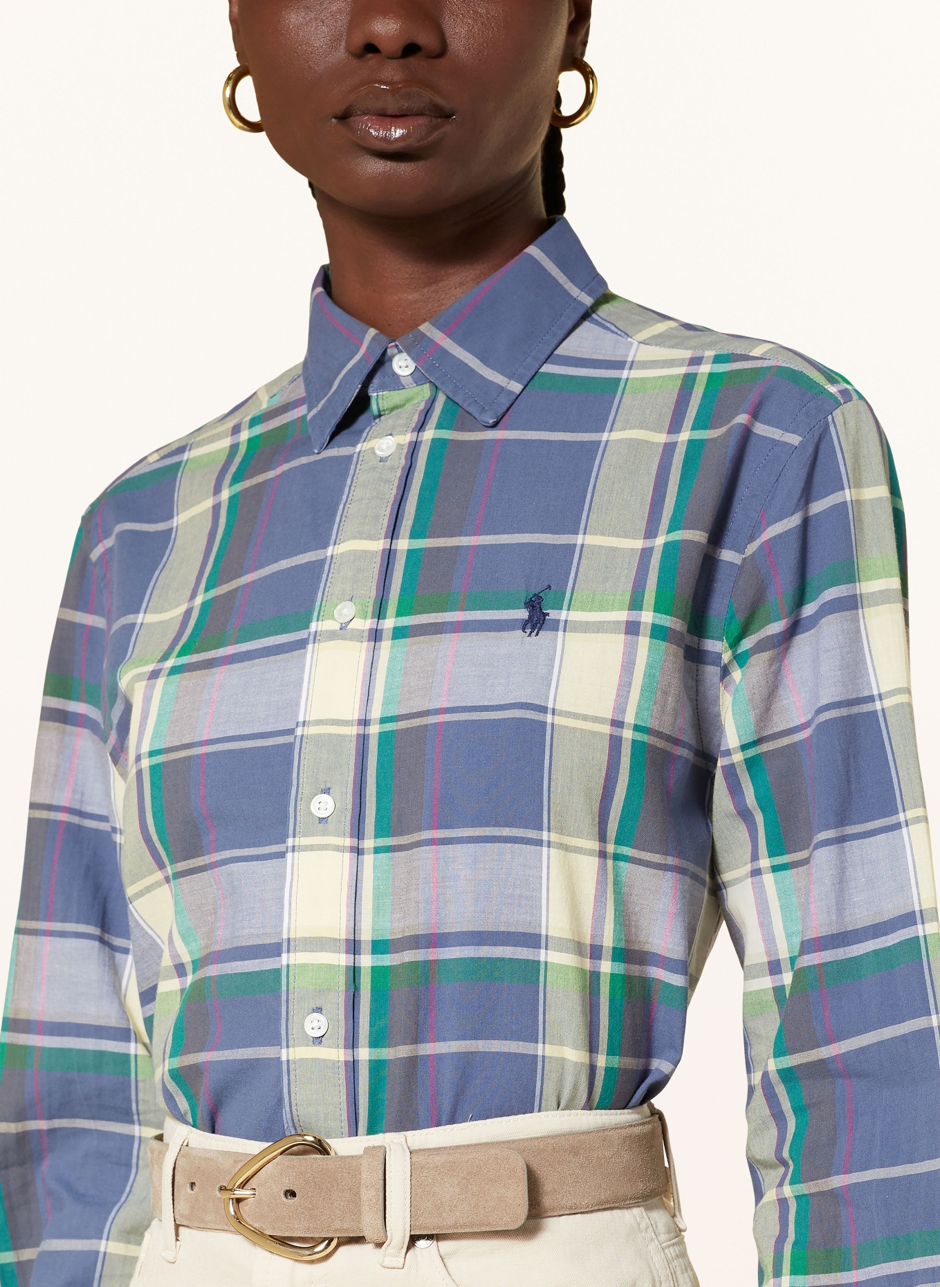 POLO RALPH LAUREN Shirt blouse, Color: BLUE/ LIGHT YELLOW/ GREEN (Image 4)