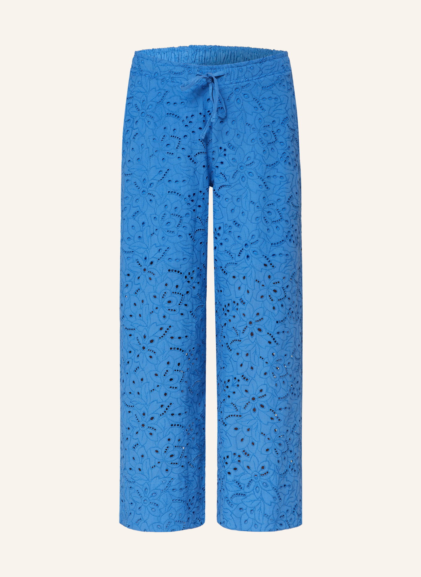 Smith & Soul 7/8 trousers made of broderie anglaise, Color: BLUE (Image 1)