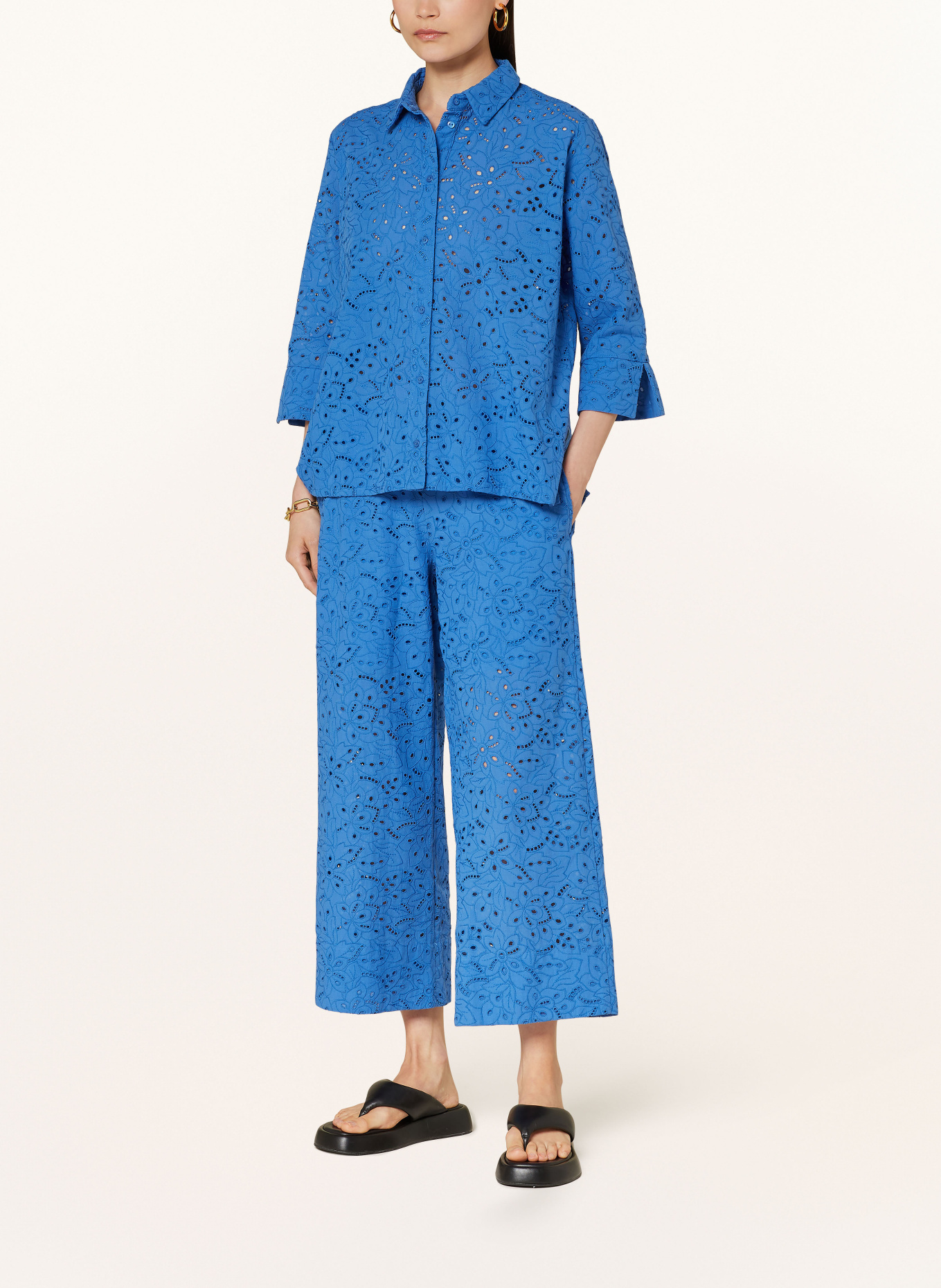 Smith & Soul 7/8 trousers made of broderie anglaise, Color: BLUE (Image 2)