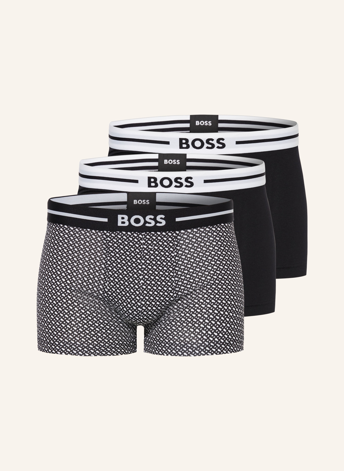 BOSS 3-pack boxer shorts, Color: BLACK/ WHITE (Image 1)