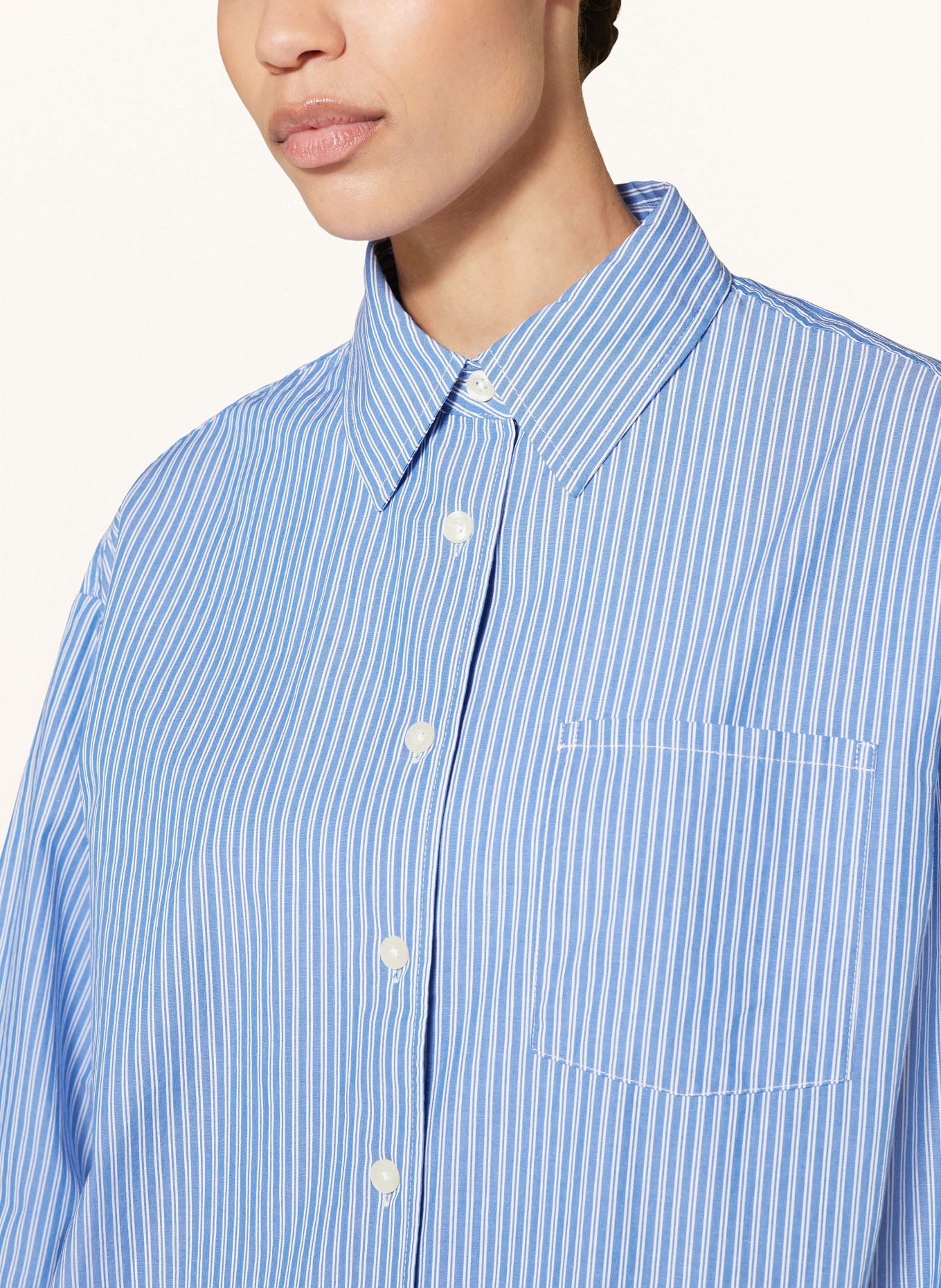 American Vintage Shirt blouse ZATYBAY, Color: BLUE/ WHITE (Image 4)