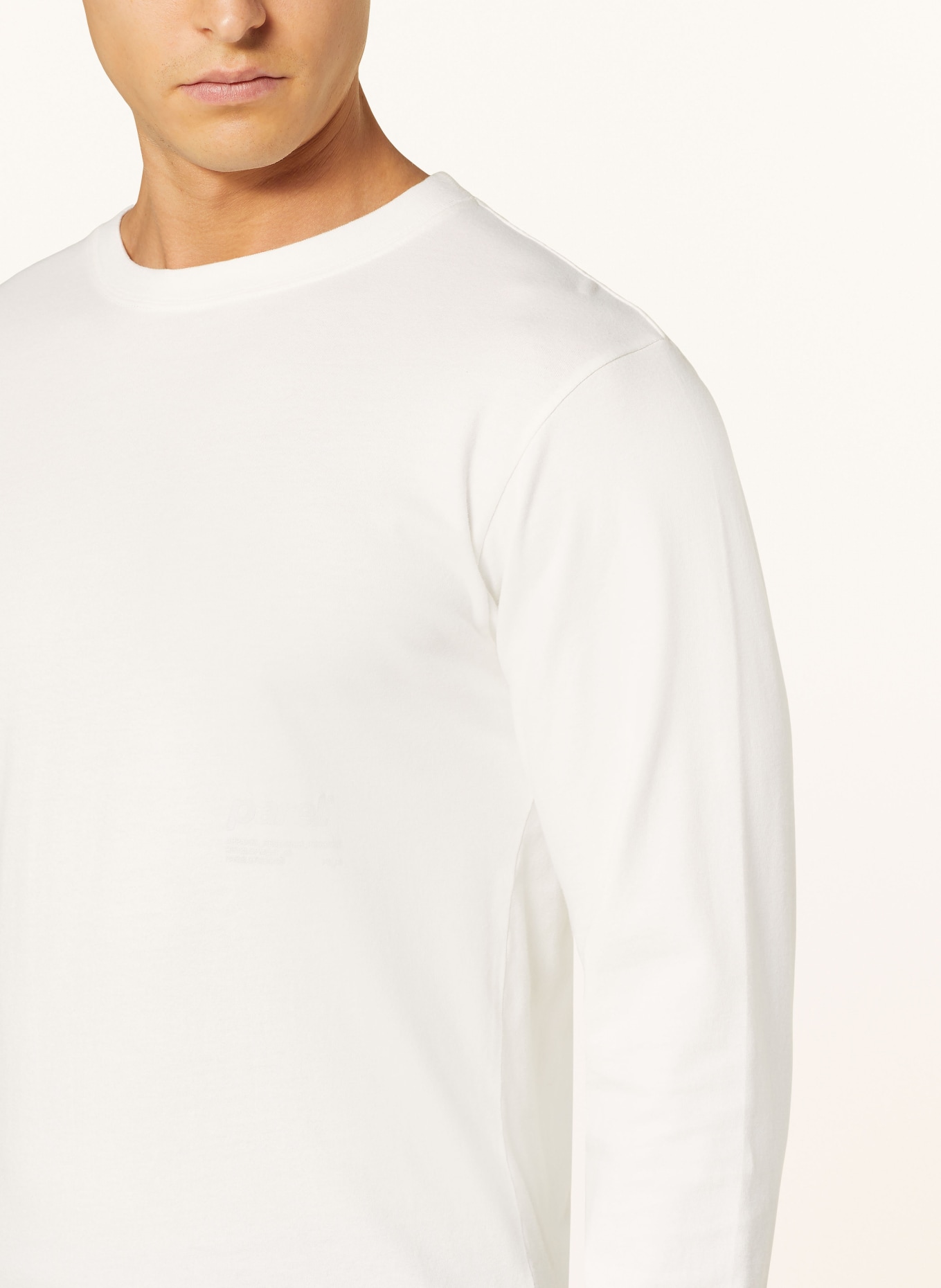 parel. Long sleeve shirt, Color: ECRU/ LIGHT GRAY (Image 4)