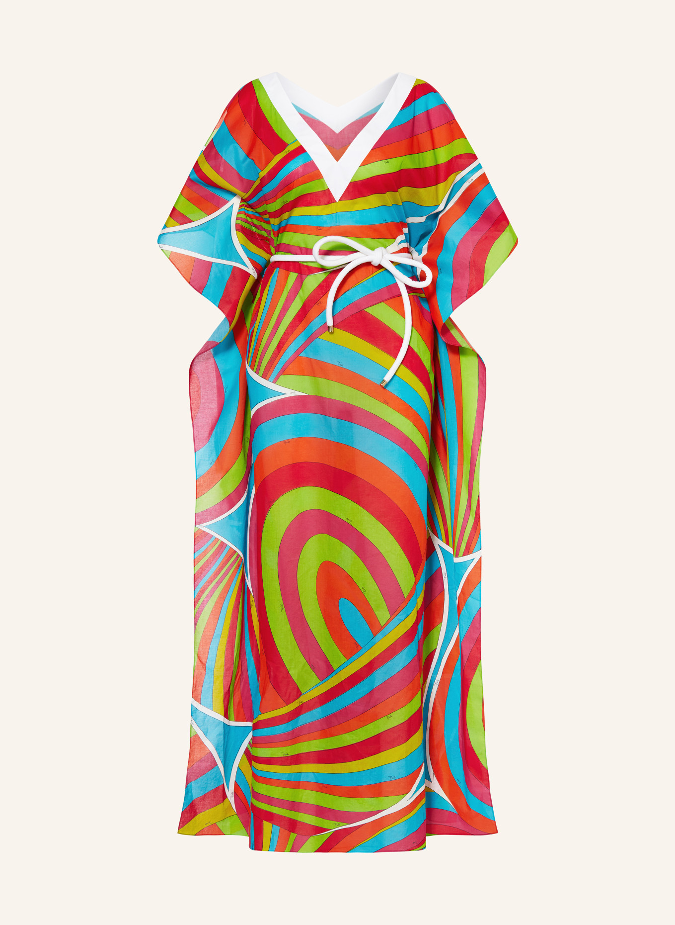 PUCCI Sukienka letnia typu kaftan, Kolor: POMARAŃCZOWY/ CZERWONY/ JASNOZIELONY (Obrazek 1)