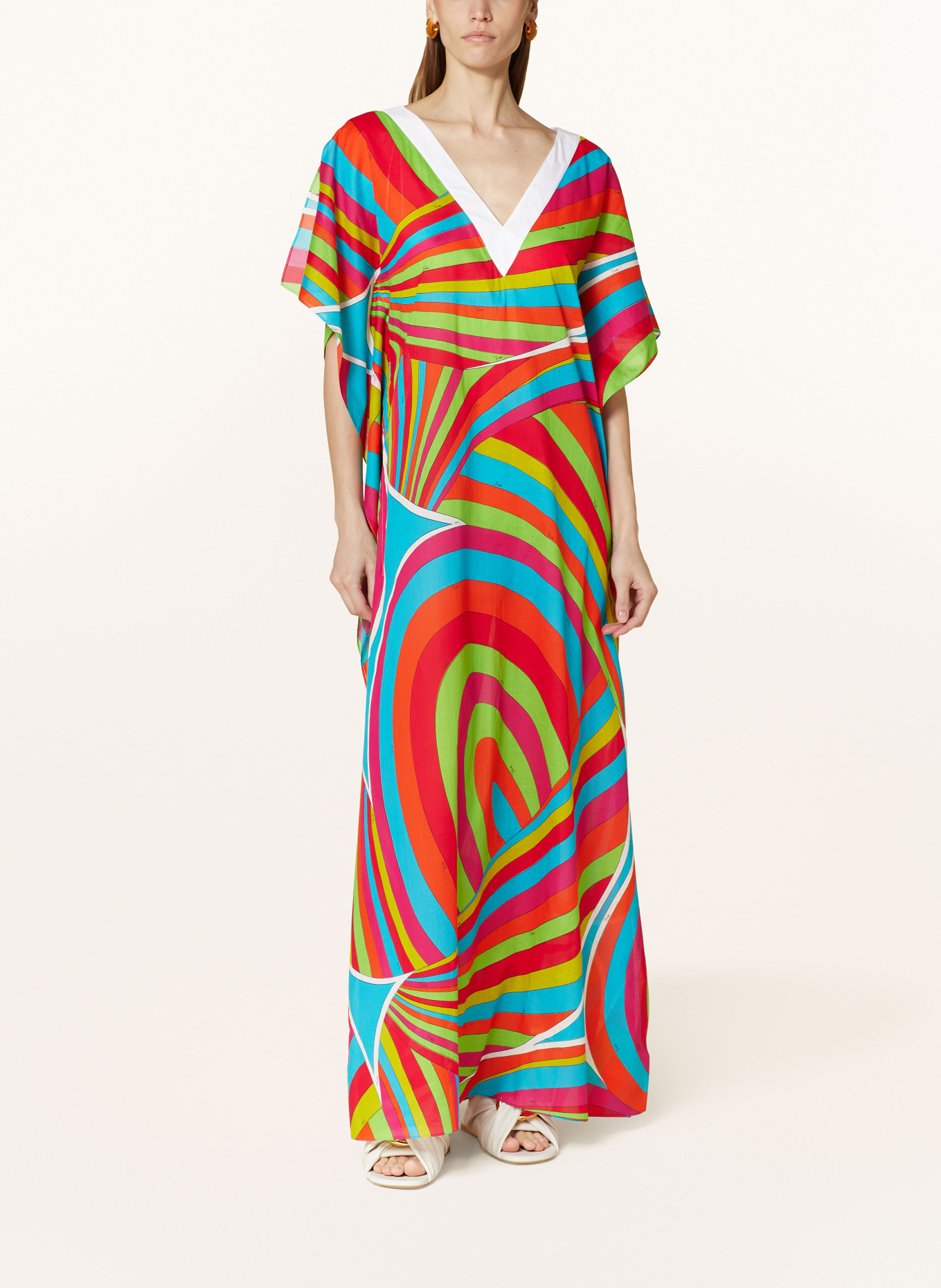 PUCCI Sukienka letnia typu kaftan, Kolor: POMARAŃCZOWY/ CZERWONY/ JASNOZIELONY (Obrazek 2)