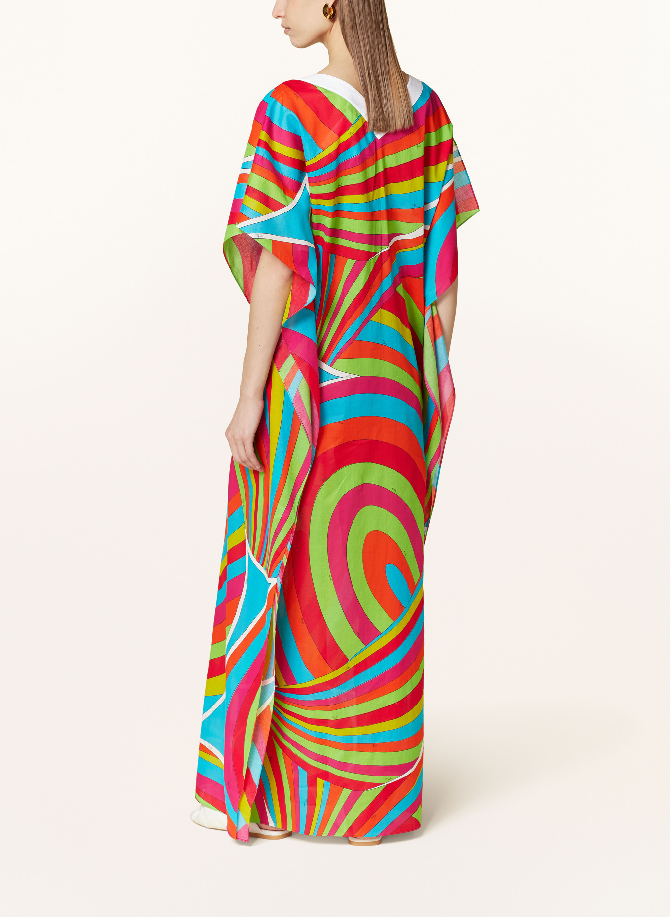 PUCCI Sukienka letnia typu kaftan, Kolor: POMARAŃCZOWY/ CZERWONY/ JASNOZIELONY (Obrazek 3)
