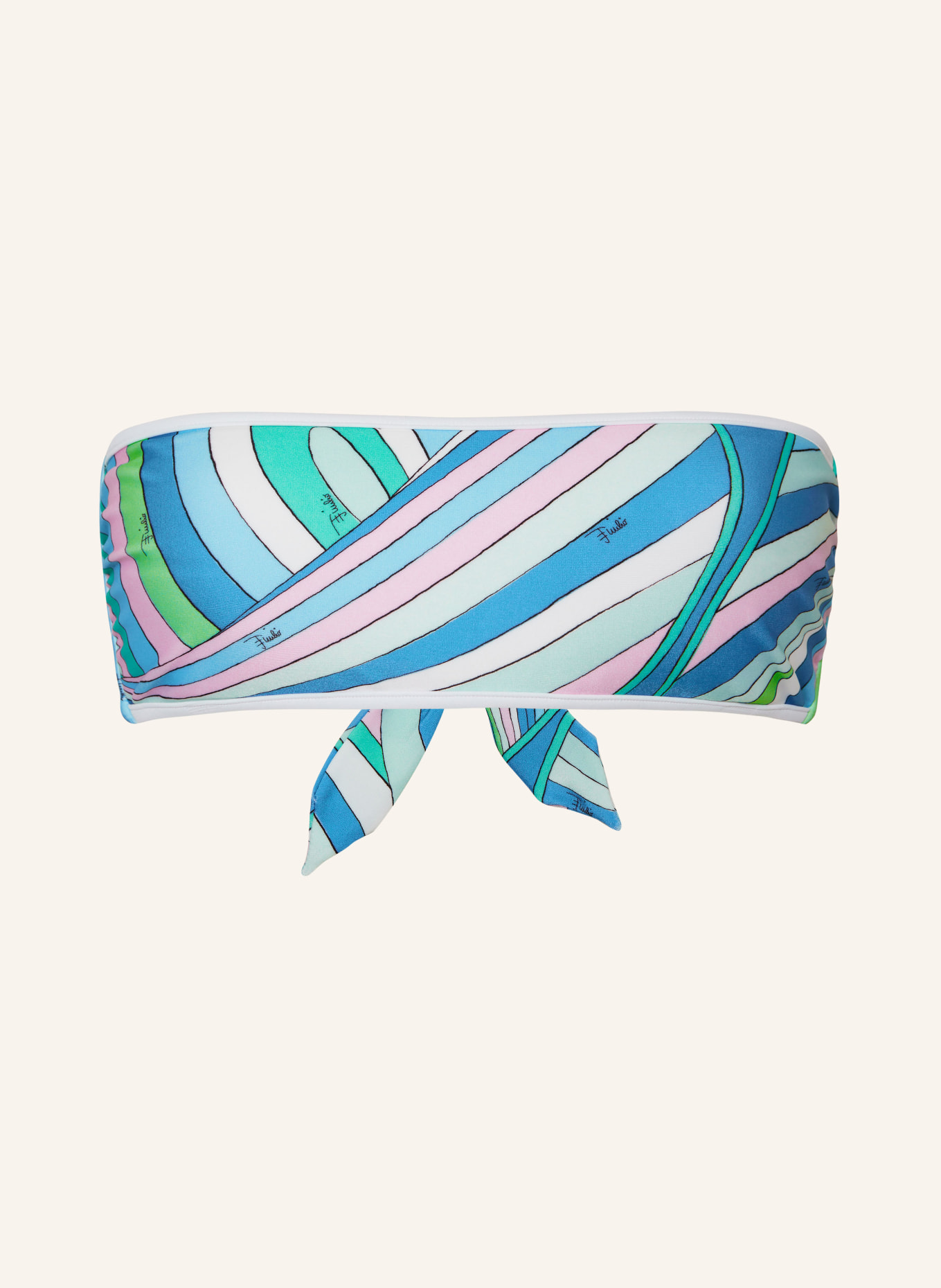 PUCCI Bandeau bikini top, Color: BLUE/ PINK/ WHITE (Image 1)